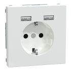 SCHNEIDER ELECTRIC - Merten - USB charger + schuko socket-outlet - 2.4A 16A - lotus white