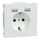 SCHNEIDER ELECTRIC - Merten - USB charger + schuko socket-outlet - 2.4A 16A - lotus white
