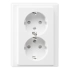 SCHNEIDER ELECTRIC - Presa doppia SCHUKO, bianco polare, M-Smart