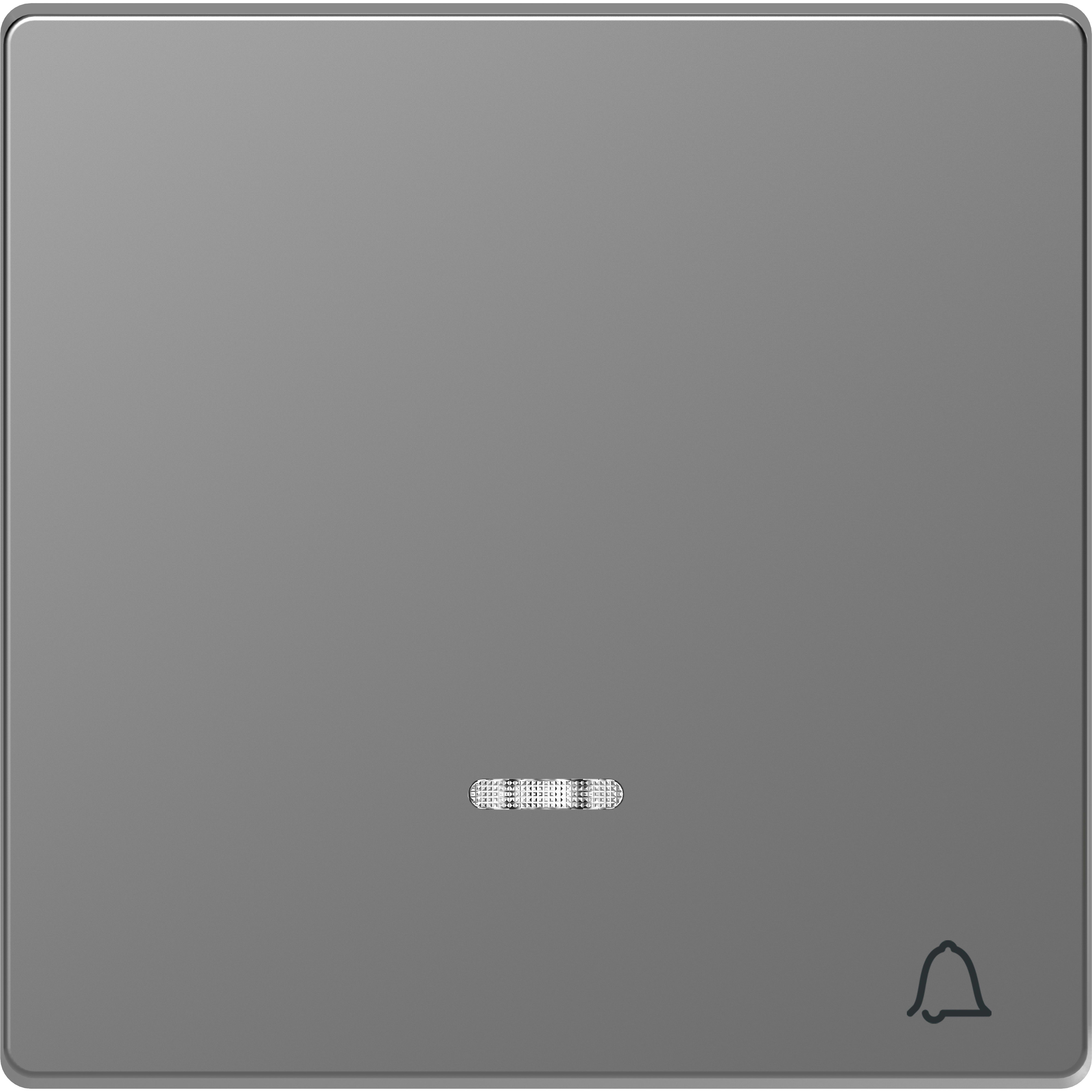 SCHNEIDER ELECTRIC - Copritasto, finestra indicazione, disegno campana, acciaio, System Design