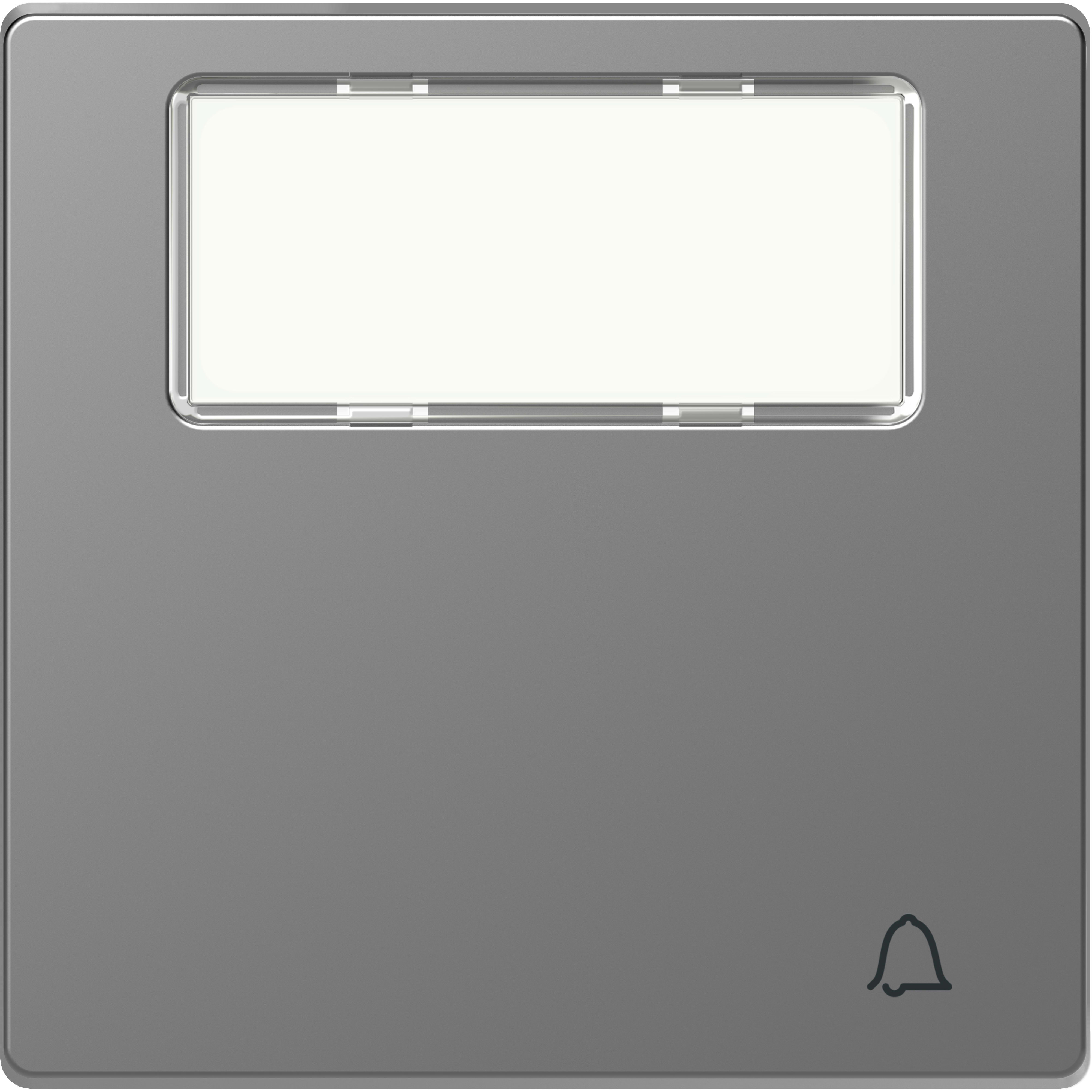 SCHNEIDER ELECTRIC - Copritasto con etichetta e simbolo campana, acciaio, System Design