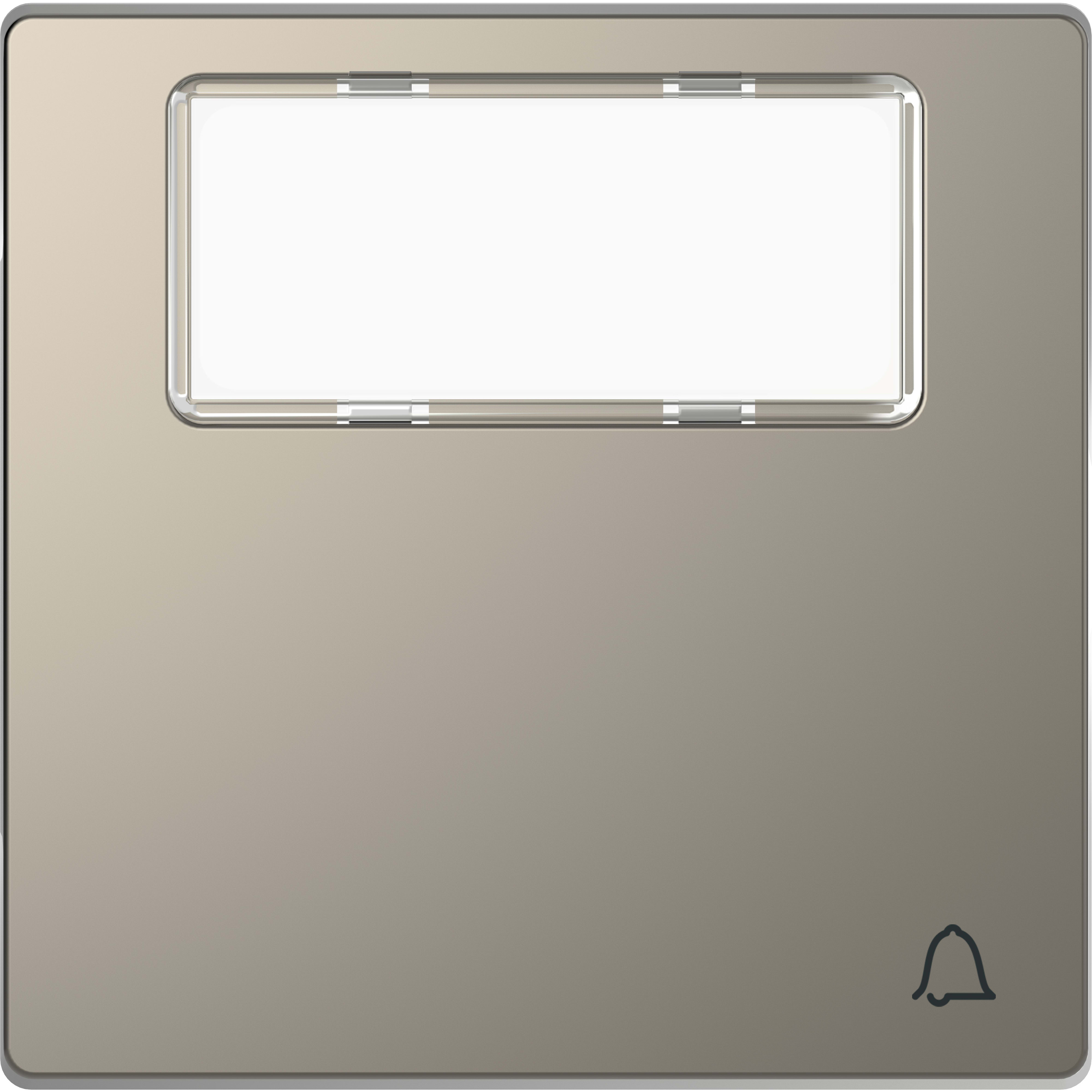 SCHNEIDER ELECTRIC - Copritasto con etichetta e simbolo campana, nickel, System Design