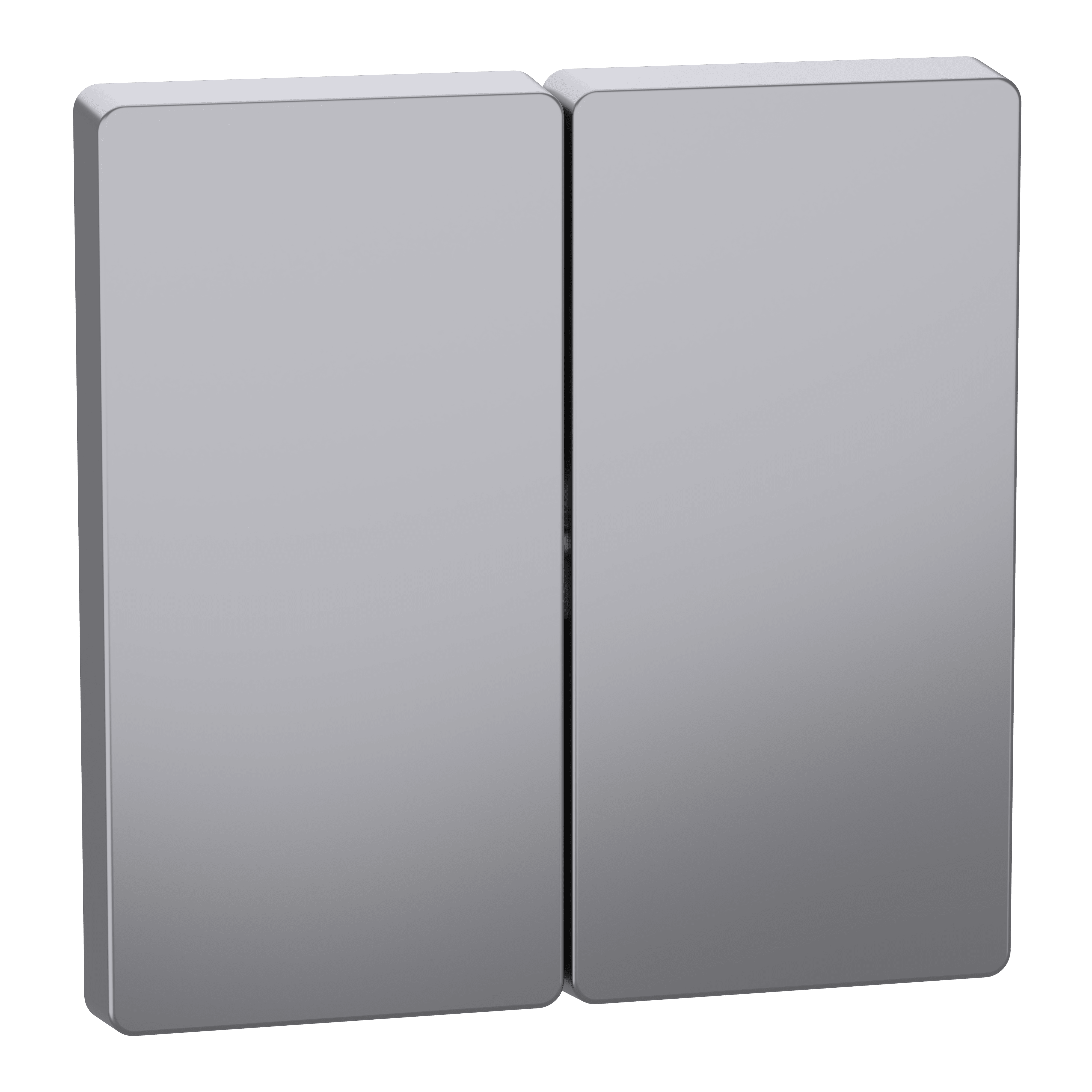SCHNEIDER ELECTRIC - Copritasto 2 moduli, acciaio, System Design