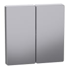 SCHNEIDER ELECTRIC - Copritasto 2 moduli, acciaio, System Design