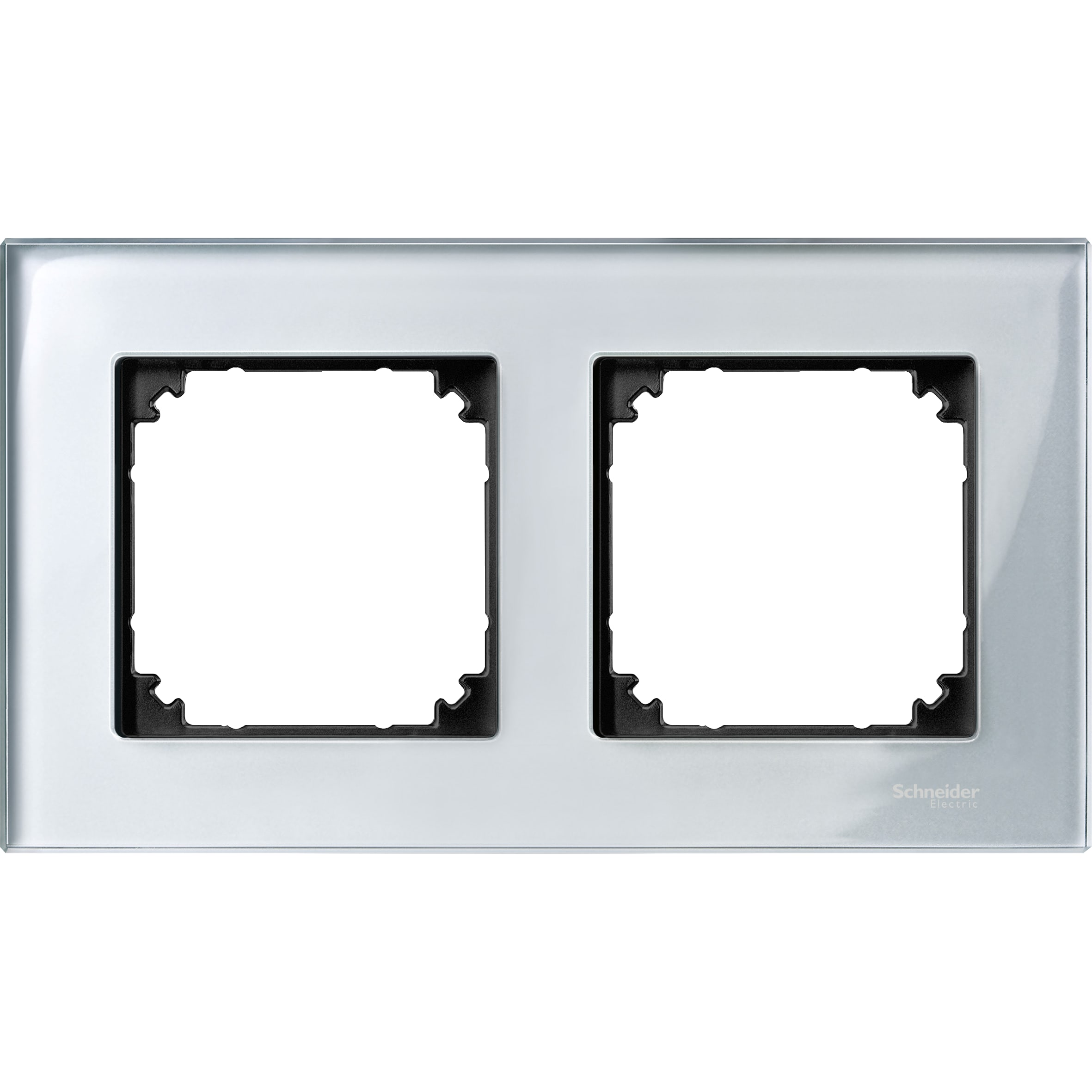 SCHNEIDER ELECTRIC - CORNICE M-ELEGANCE, DOPPIA, VETRO, ARGEN