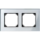 SCHNEIDER ELECTRIC - CORNICE M-ELEGANCE, DOPPIA, VETRO, ARGEN
