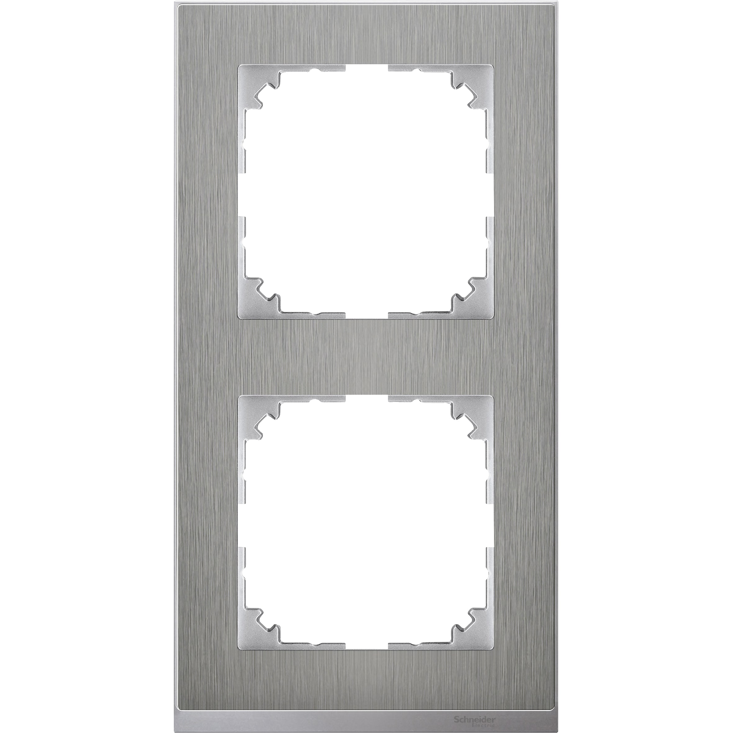 SCHNEIDER ELECTRIC - Cornice M-Pure Decor, doppia, acciaio inox