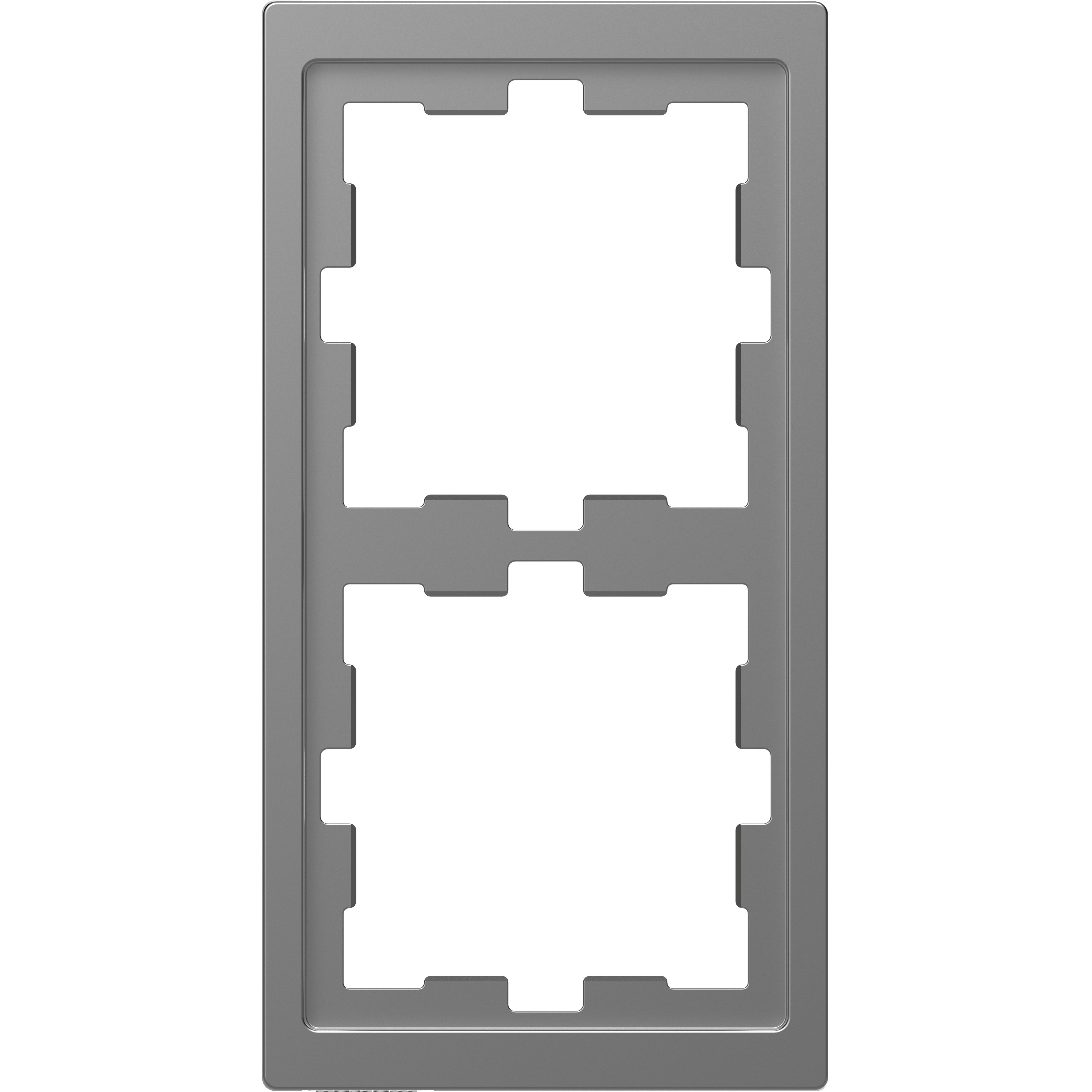 SCHNEIDER ELECTRIC - Cornice D-Life, 2 slot, acciaio