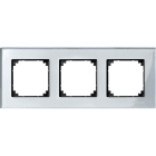 SCHNEIDER ELECTRIC - CORNICE M-ELEGANCE, TRIPLA, VETRO, ARGEN