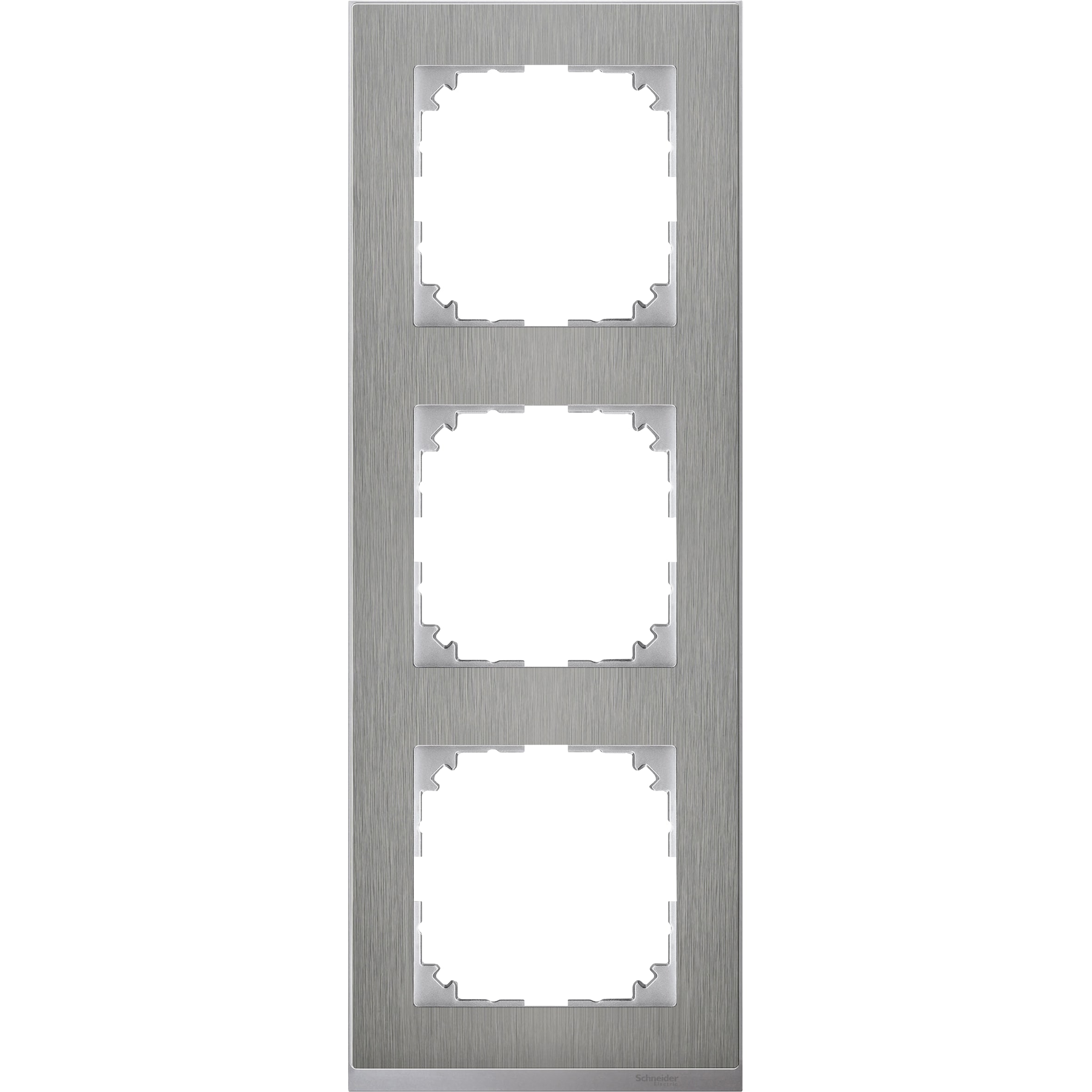 SCHNEIDER ELECTRIC - Cornice M-Pure Decor, tripla, acciaio inox