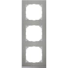 SCHNEIDER ELECTRIC - Cornice M-Pure Decor, tripla, acciaio inox