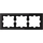 SCHNEIDER ELECTRIC - Cornice in vetro D-Life, 3 slot, onice nero