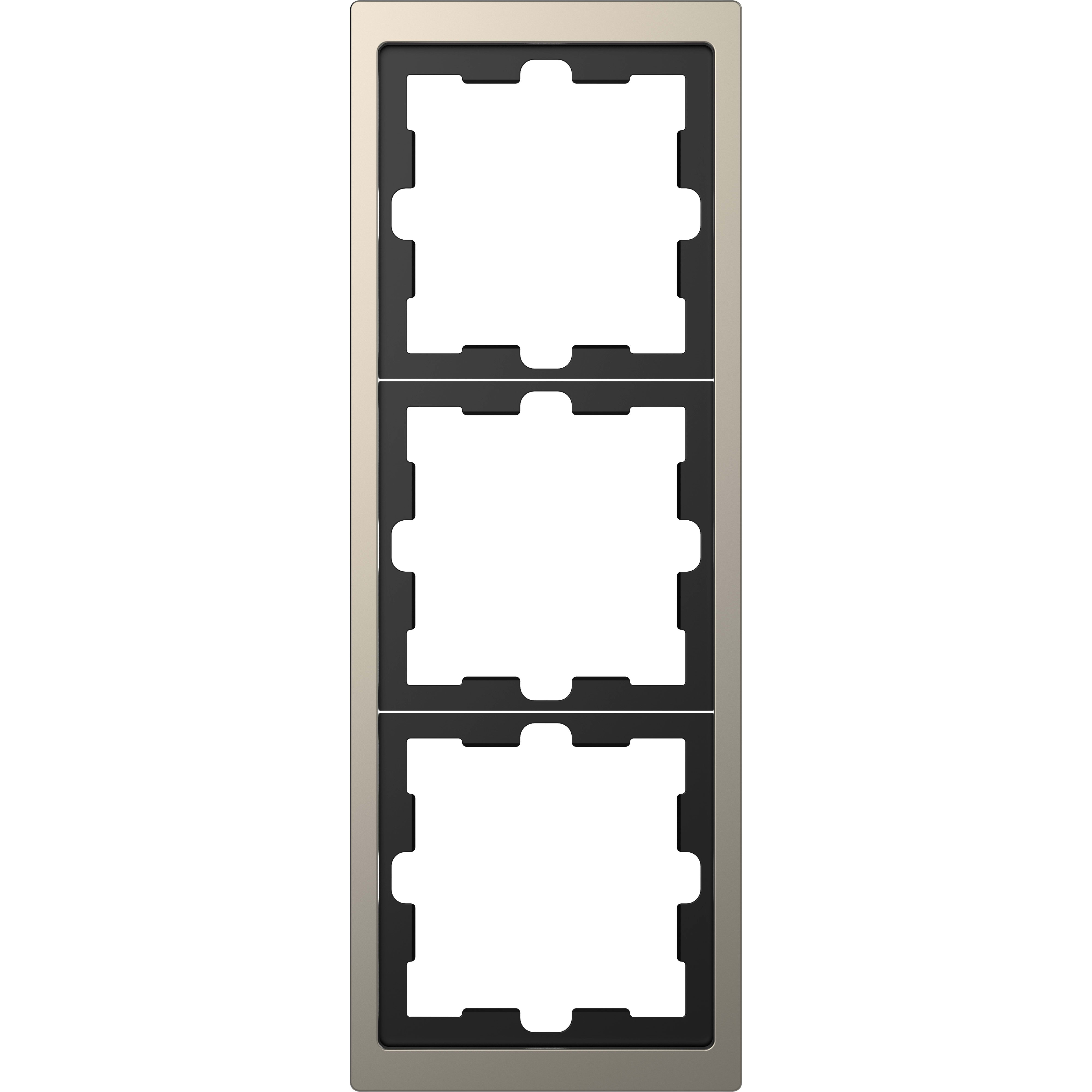 SCHNEIDER ELECTRIC - Cornice metallica D-Life, 3 solt, nickel