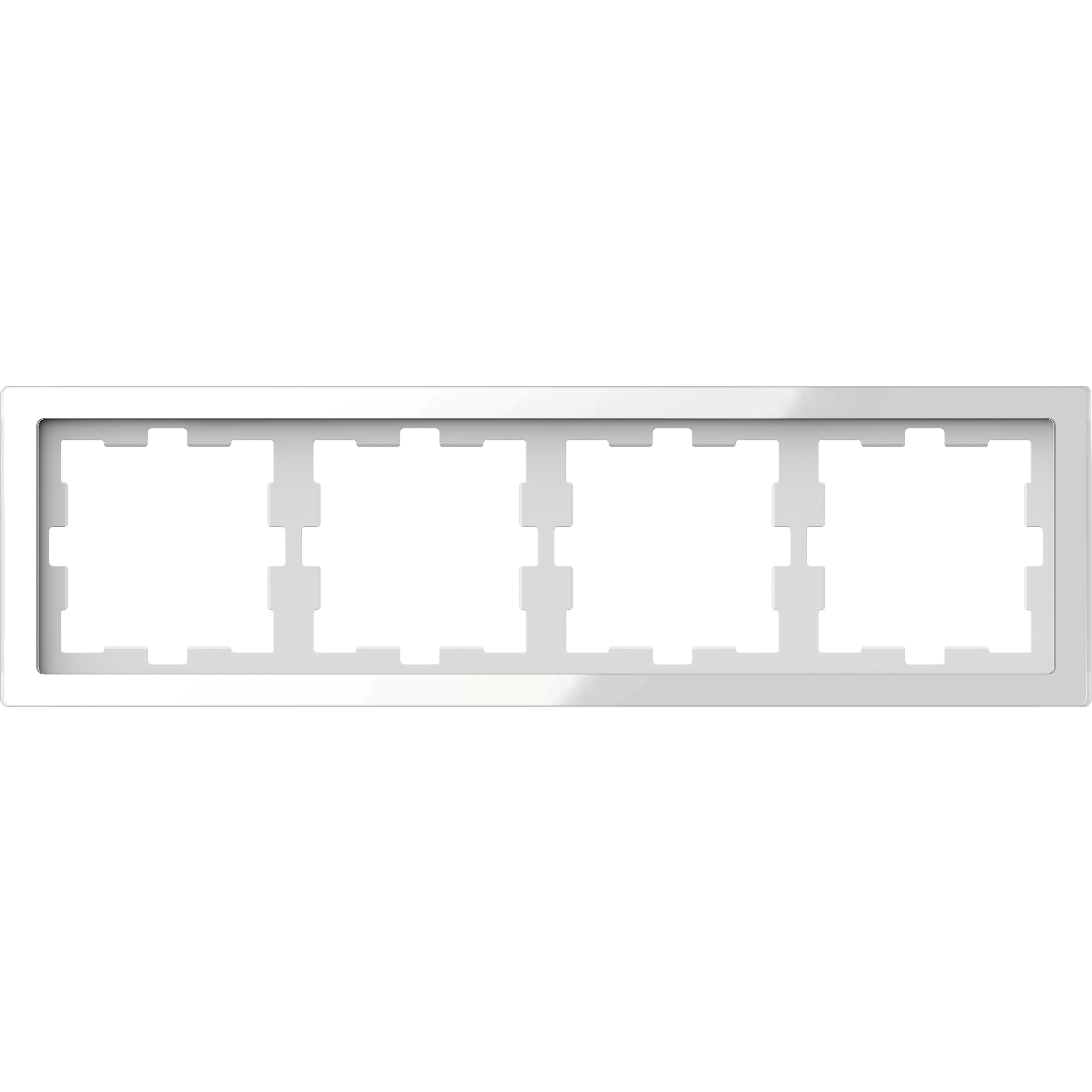 SCHNEIDER ELECTRIC - Cornice in vetro D-Life, 3 solt, bianco cristallo