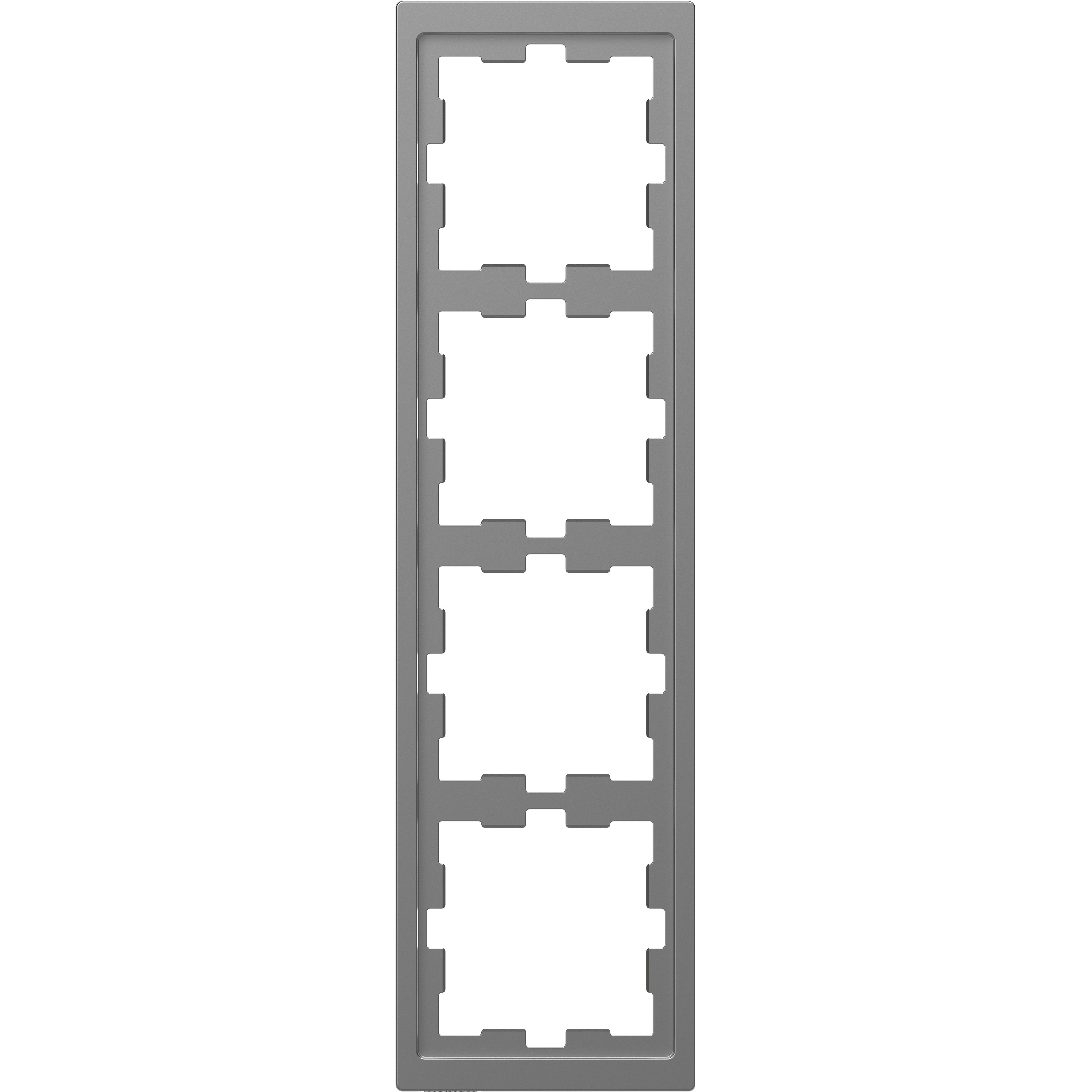 SCHNEIDER ELECTRIC - Cornice D-Life, 4 slot, acciaio