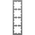 SCHNEIDER ELECTRIC - Cornice D-Life, 4 slot, acciaio