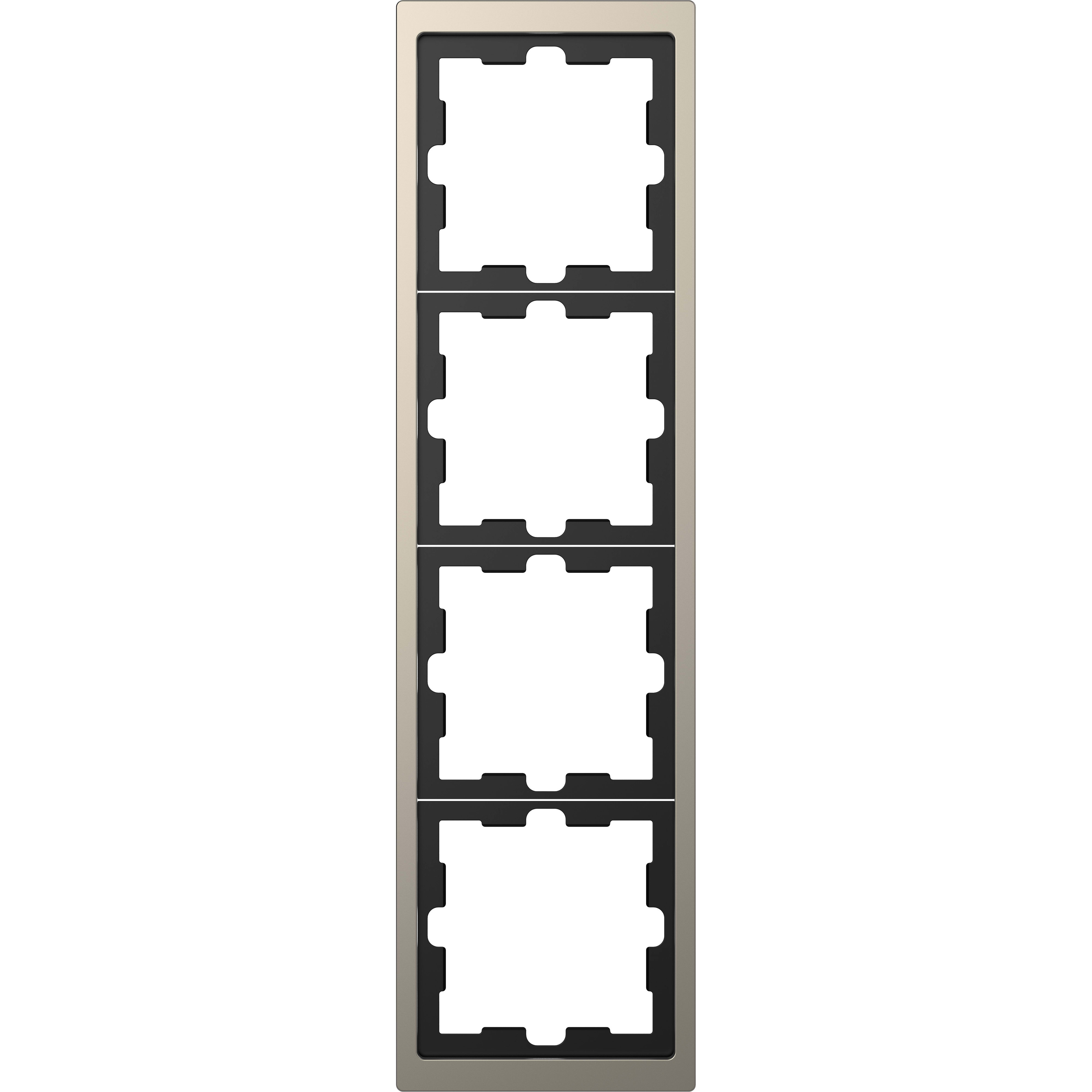 SCHNEIDER ELECTRIC - Cornice metallica, 4 slot, nickel