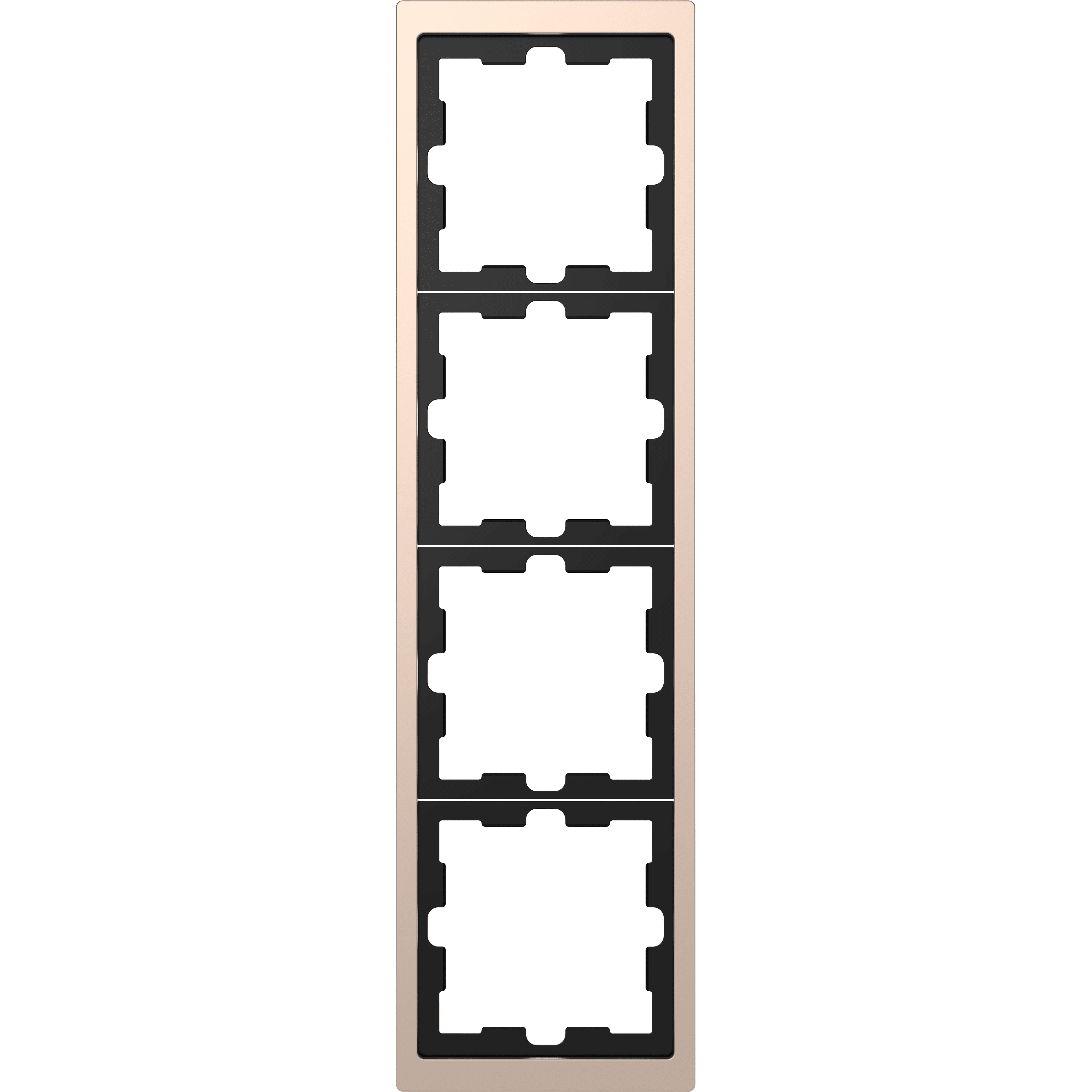 SCHNEIDER ELECTRIC - Cornice metallica, 4 slot, champagne