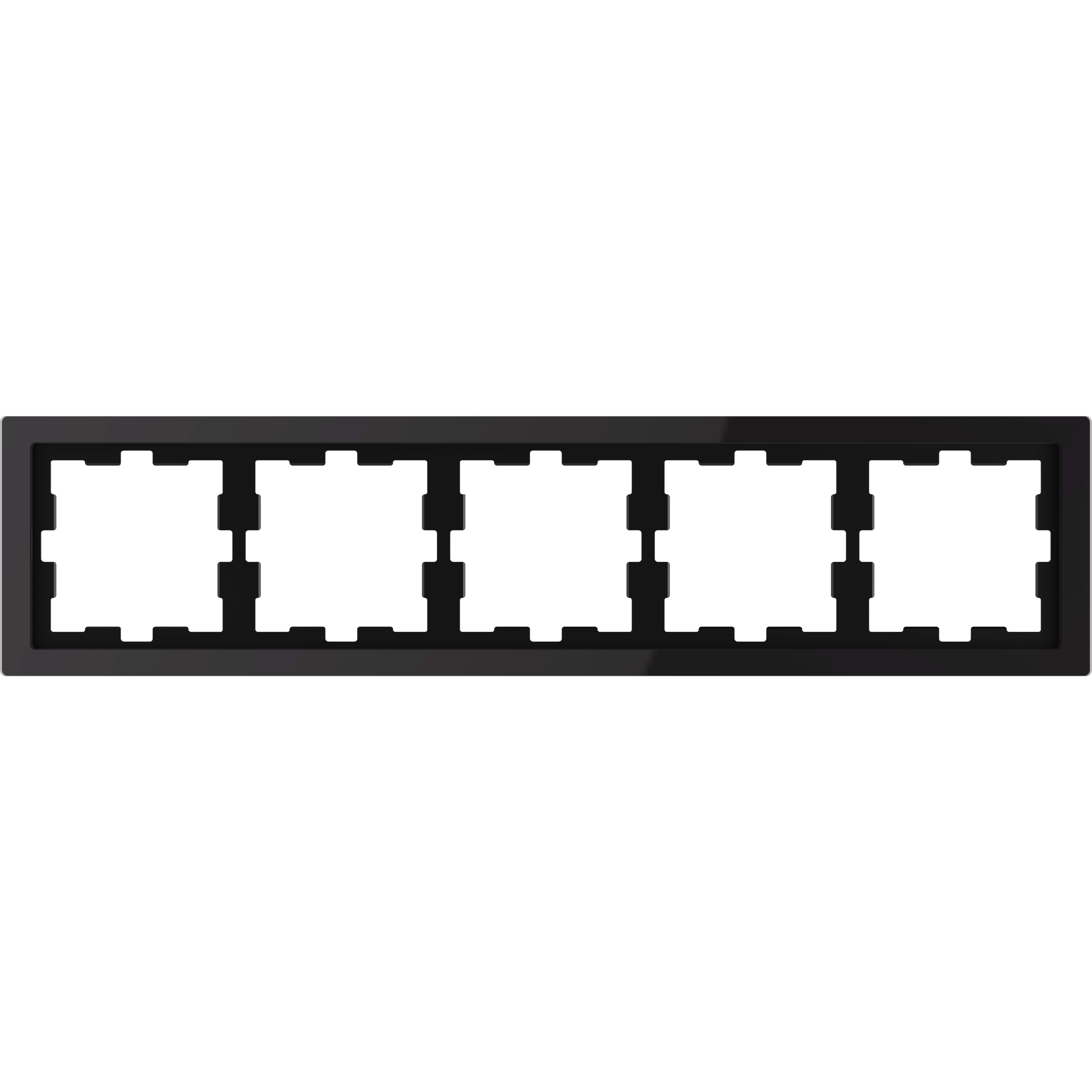 SCHNEIDER ELECTRIC - Cornice in vetro, 5 slot, onice bianco