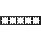 SCHNEIDER ELECTRIC - Cornice in vetro, 5 slot, onice bianco