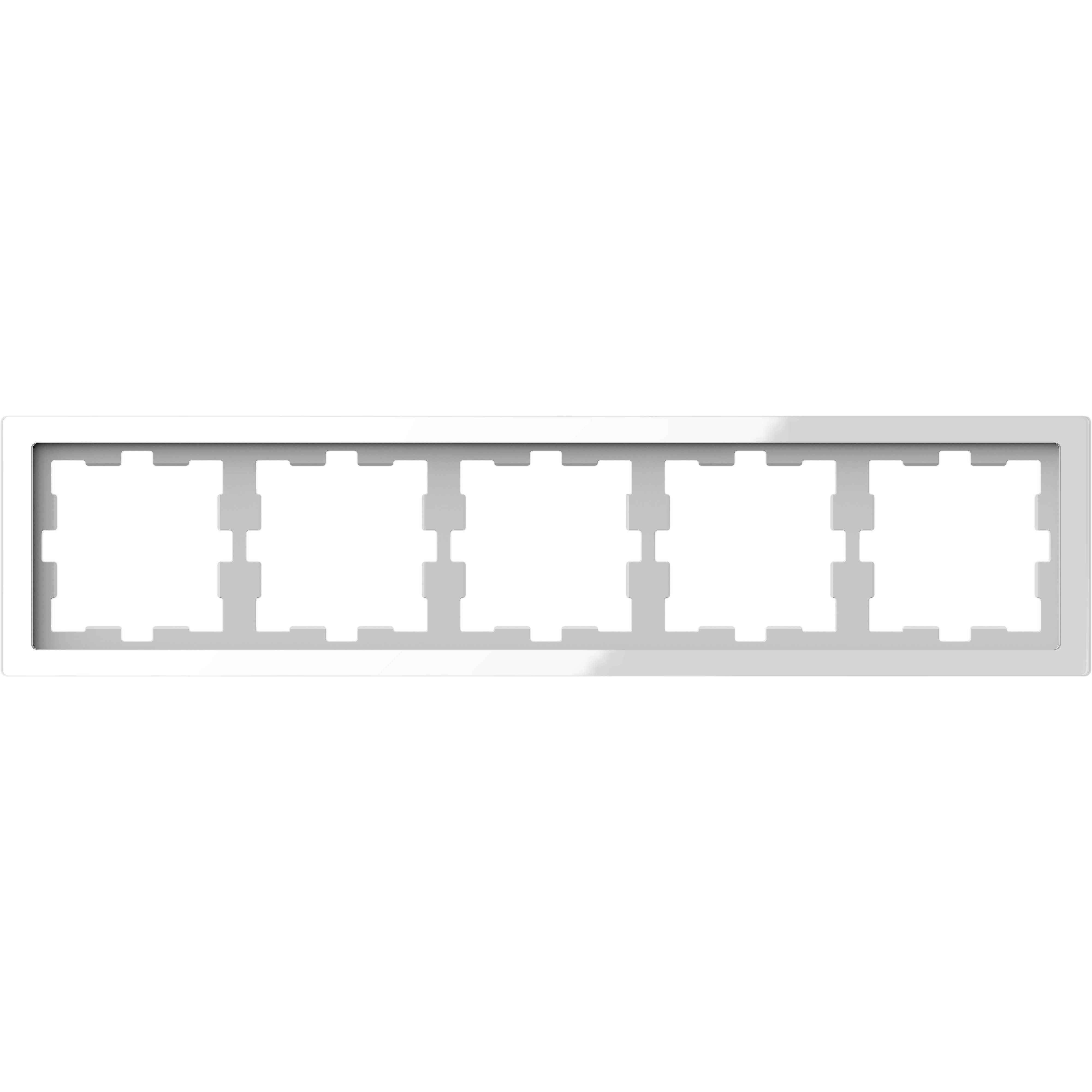 SCHNEIDER ELECTRIC - Cornice in vetro, 5 slot, bianco cristallo