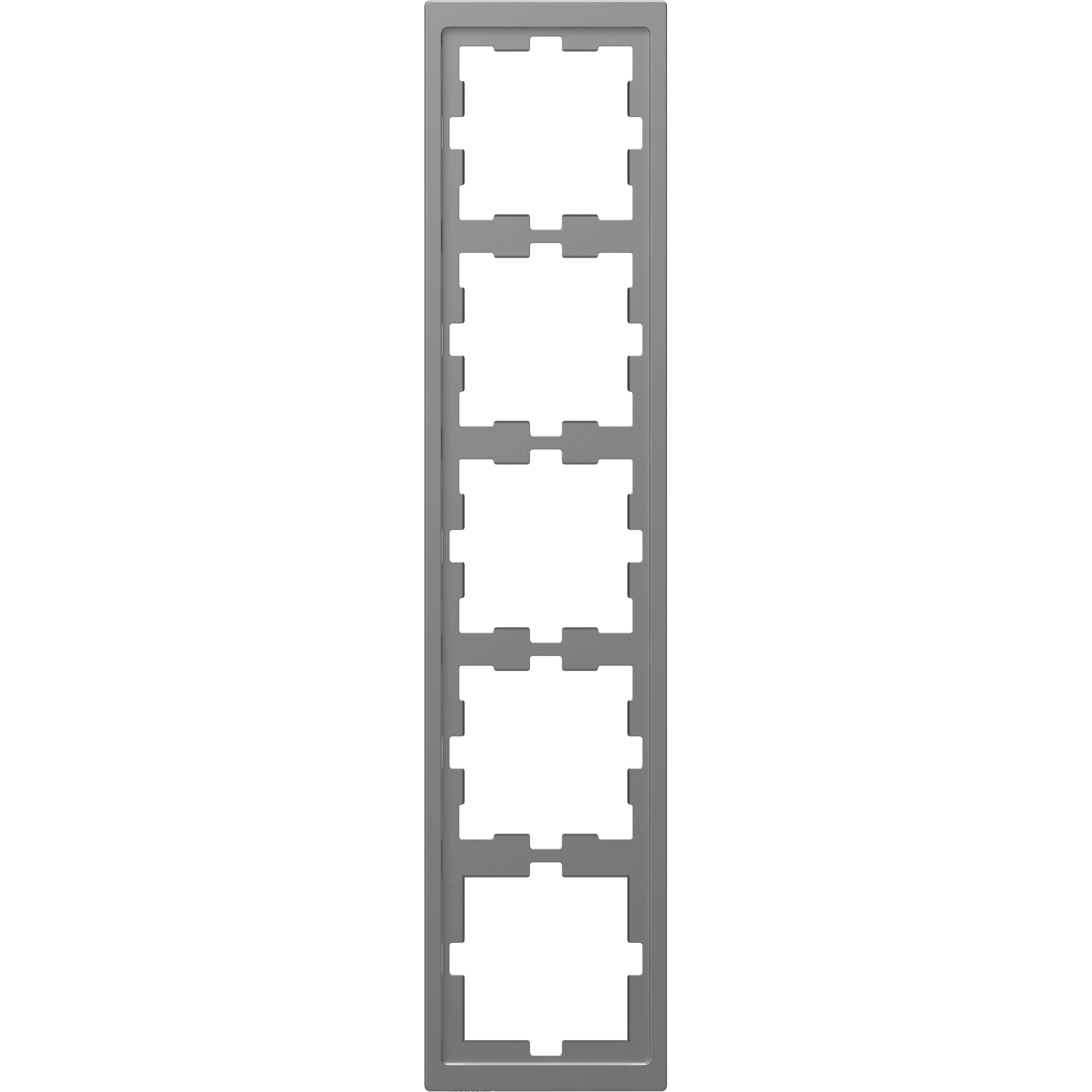 SCHNEIDER ELECTRIC - Cornice D-Life, 5 slot, acciaio