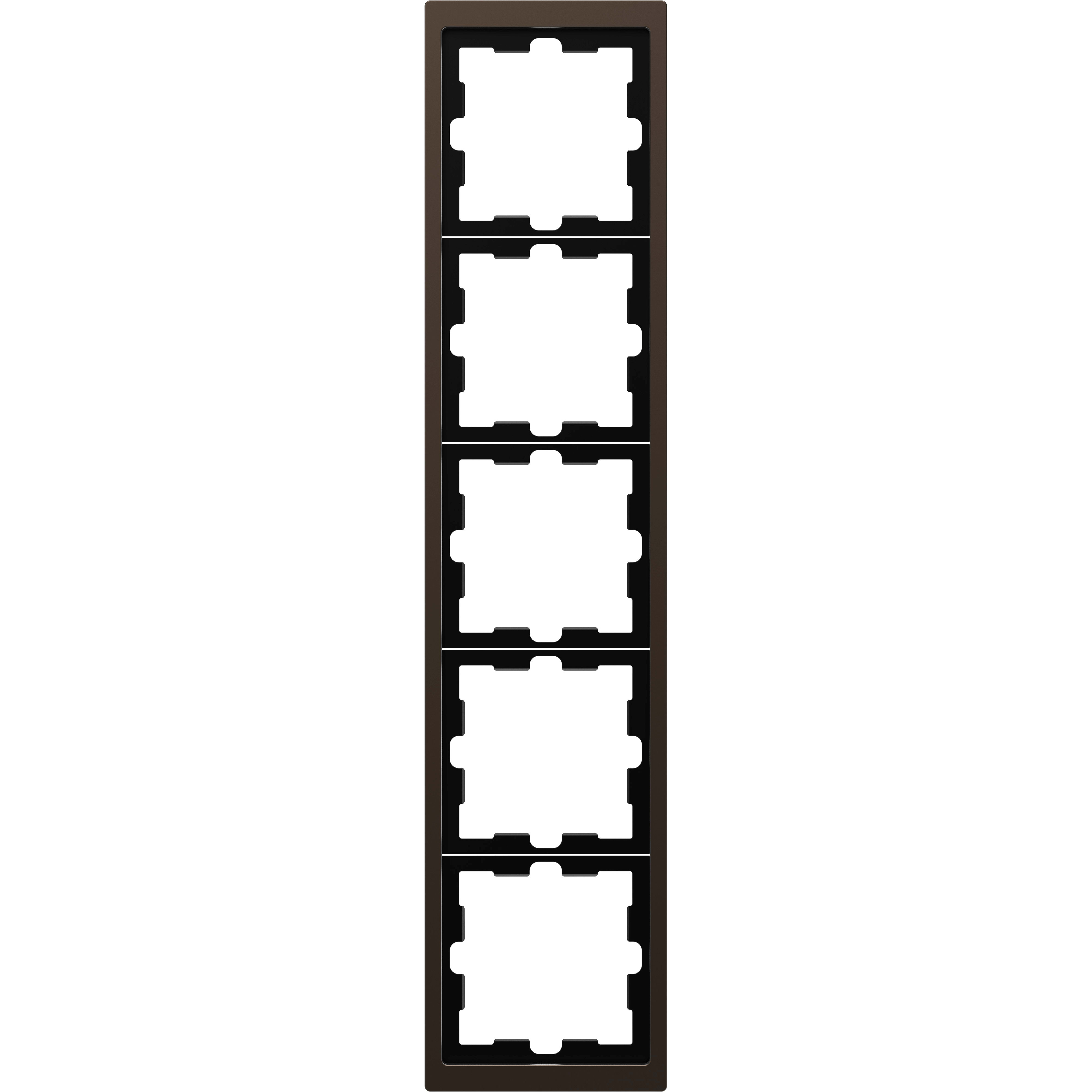 SCHNEIDER ELECTRIC - Cornice metallica D-Life, 5 slot, moka