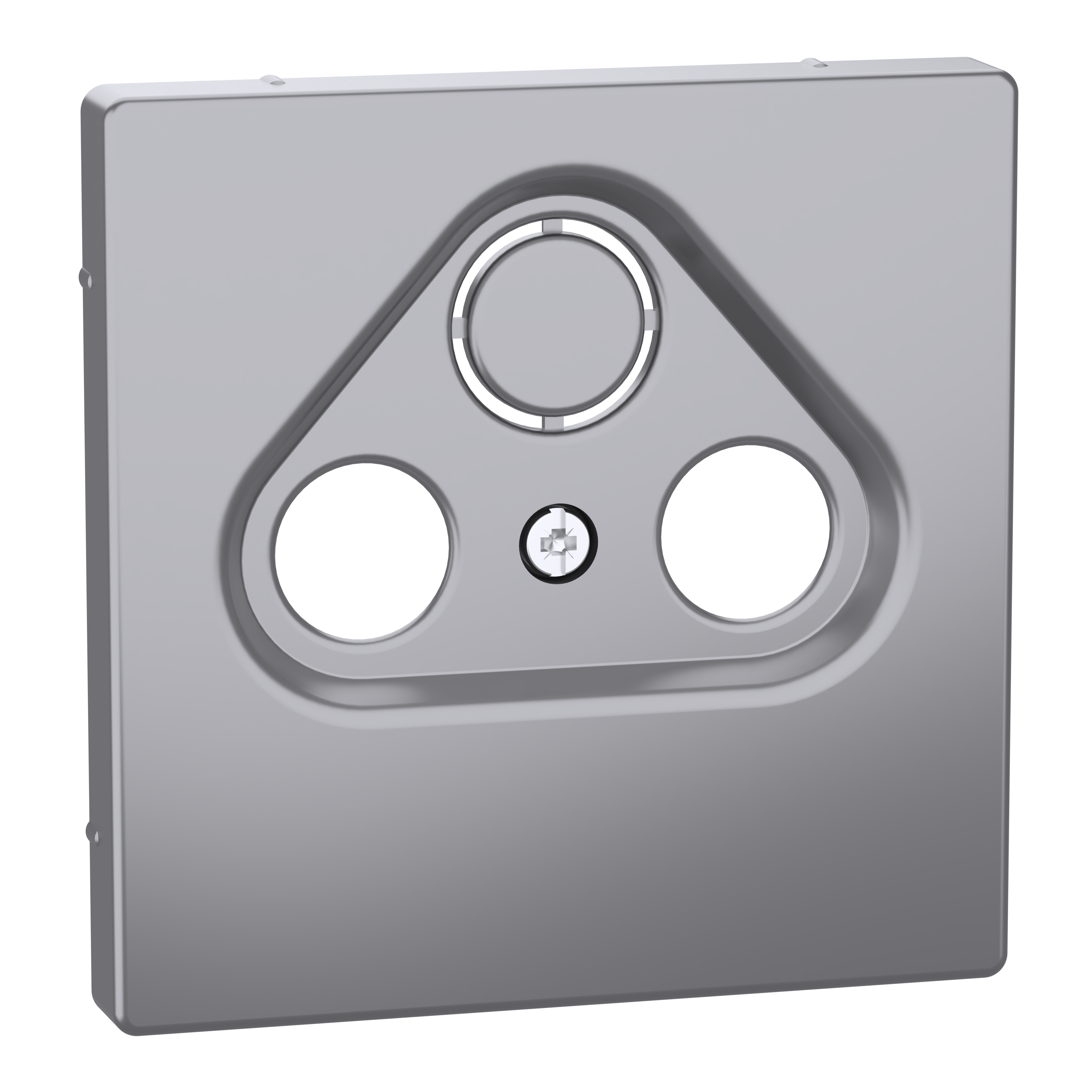 SCHNEIDER ELECTRIC - Placca per presa-antenna con foro 2-3, acciaio, System Design