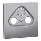 SCHNEIDER ELECTRIC - Placca per presa-antenna con foro 2-3, acciaio, System Design