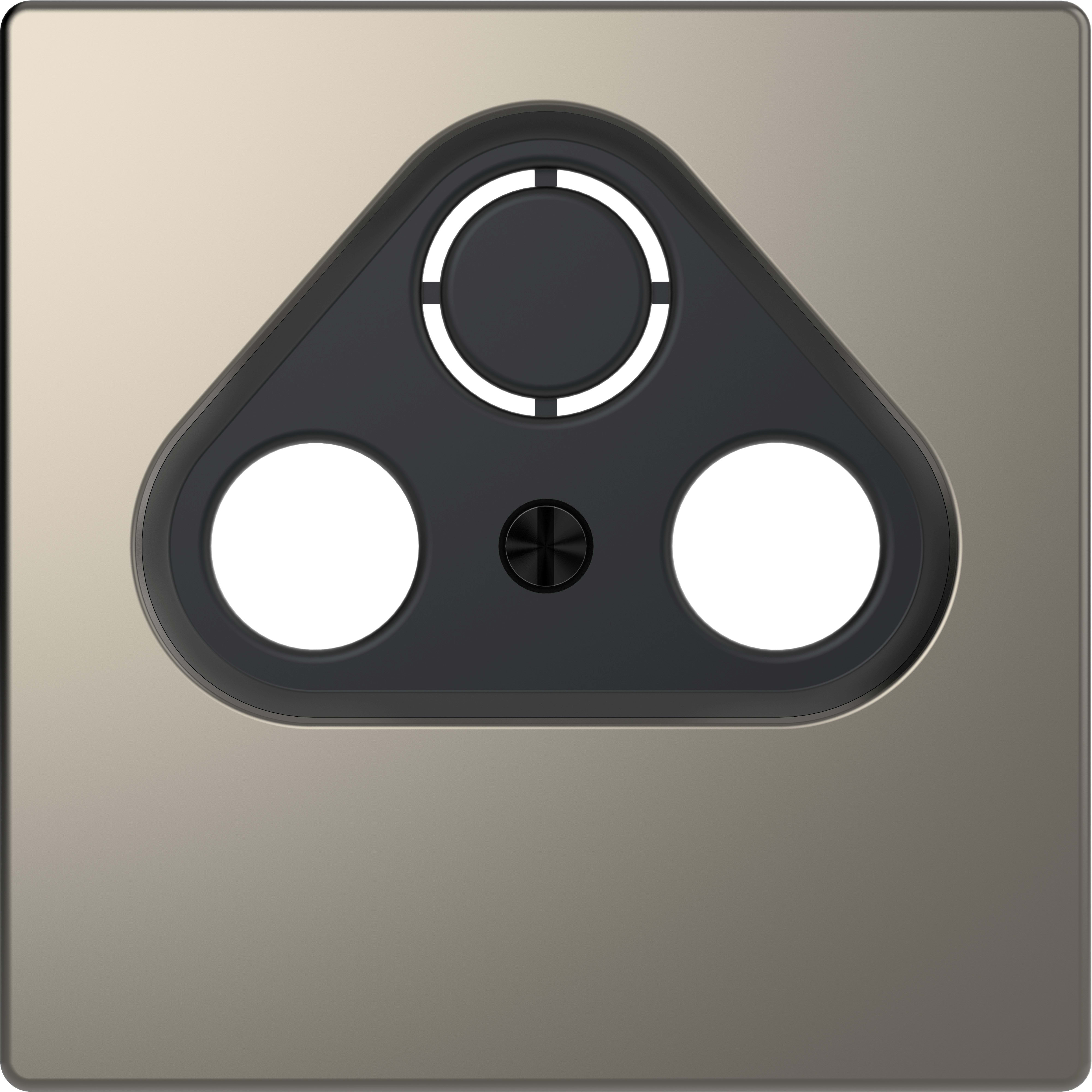 SCHNEIDER ELECTRIC - Placca per presa-antenna con foro 2-3, nickel, System Design