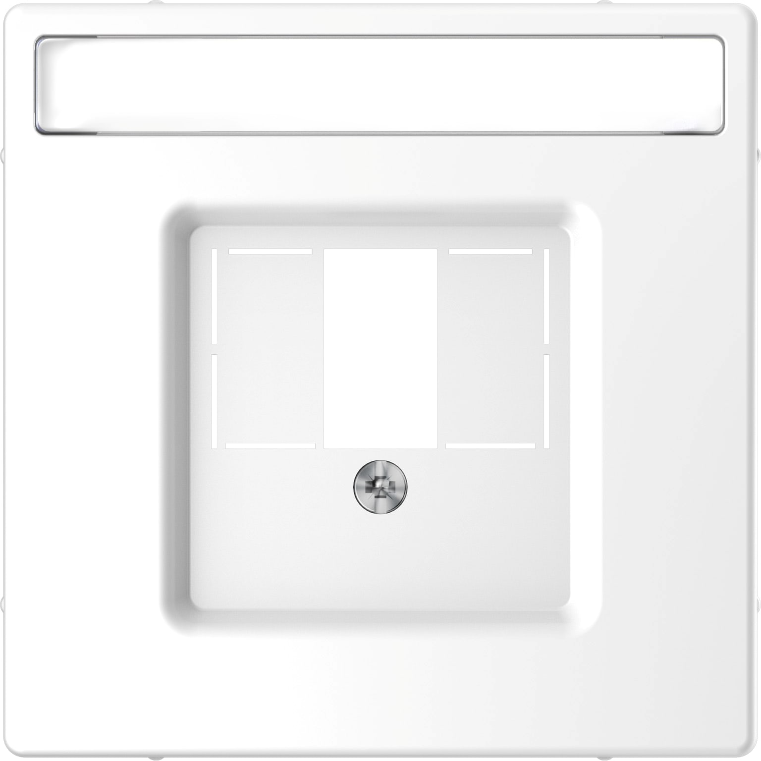 SCHNEIDER ELECTRIC - Placca con apertura quadrata e spazio etichetta, bianco loto, System Design