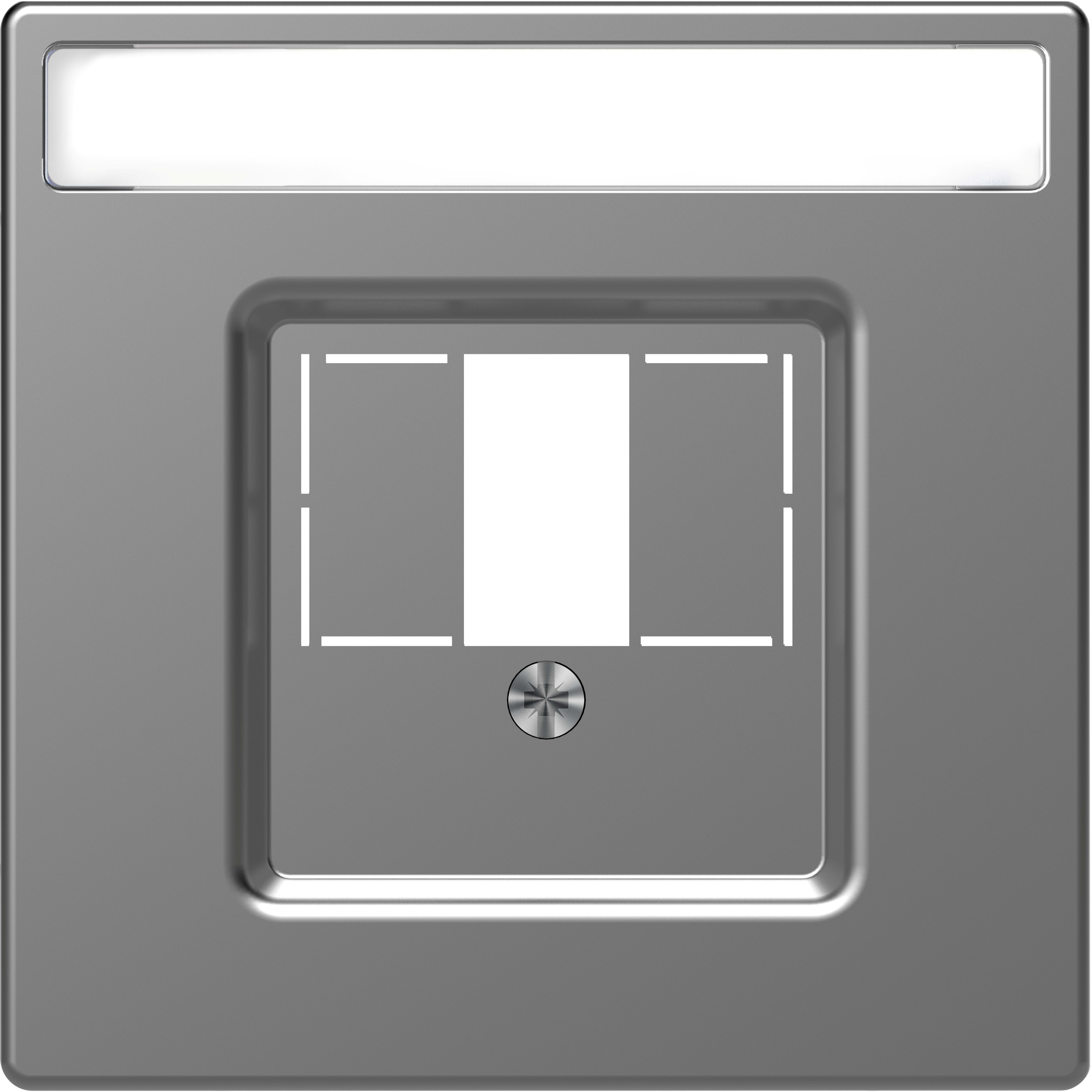 SCHNEIDER ELECTRIC - Placca con apertura quadrata e spazio etichetta, acciaio, System Design
