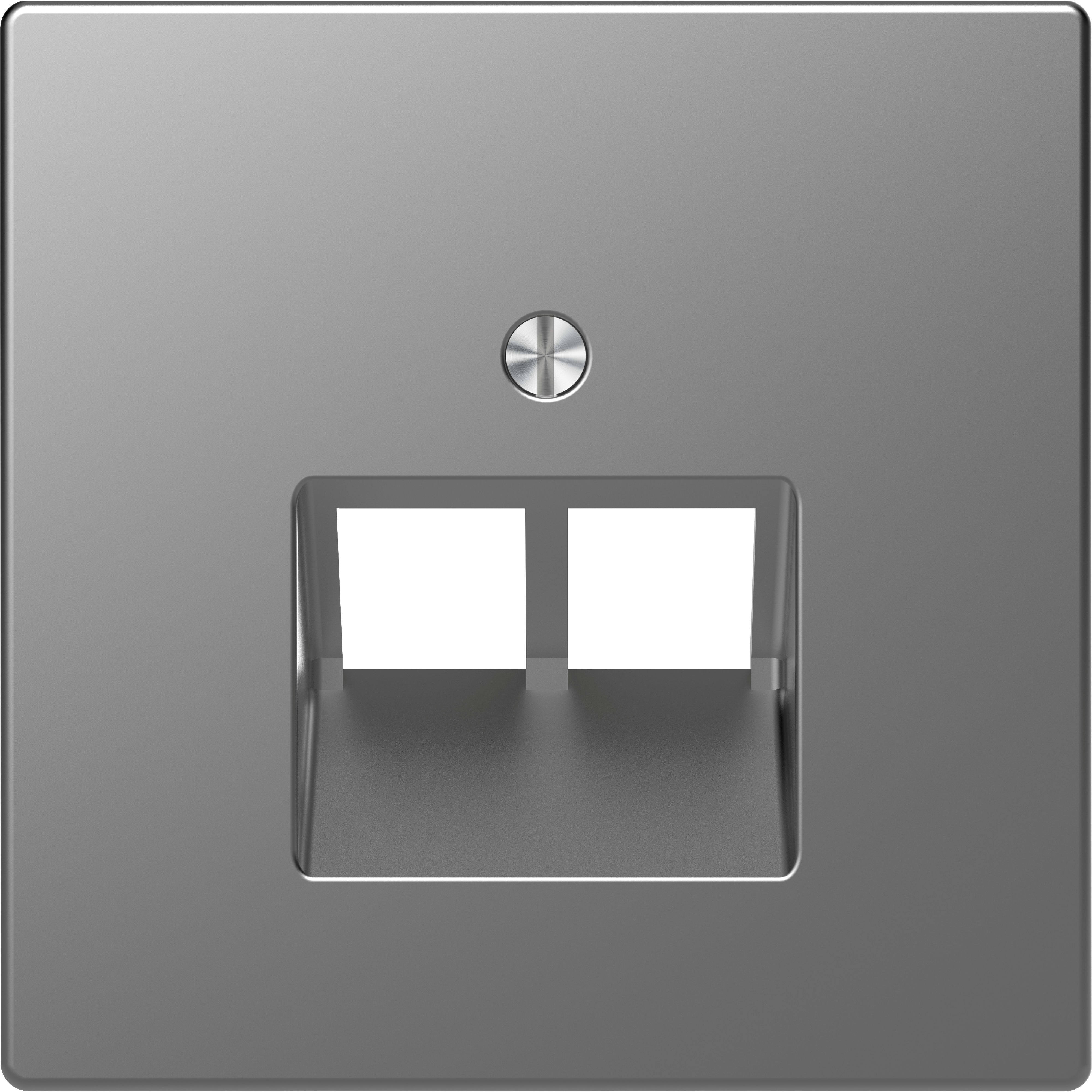 SCHNEIDER ELECTRIC - Piastra per presa RJ45, 2 slot, acciaio, System Design