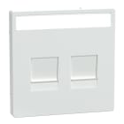 SCHNEIDER ELECTRIC - Piastra conn mod, 2 slot, etich, serr antipolvere, bianco loto, System Design