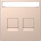 SCHNEIDER ELECTRIC - Piastra conn mod, 2 slot, etich, serr antipolvere, champagne, System Design