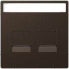 SCHNEIDER ELECTRIC - Piastra conn mod, 2 slot, etich, serr antipolvere, moka, System Design
