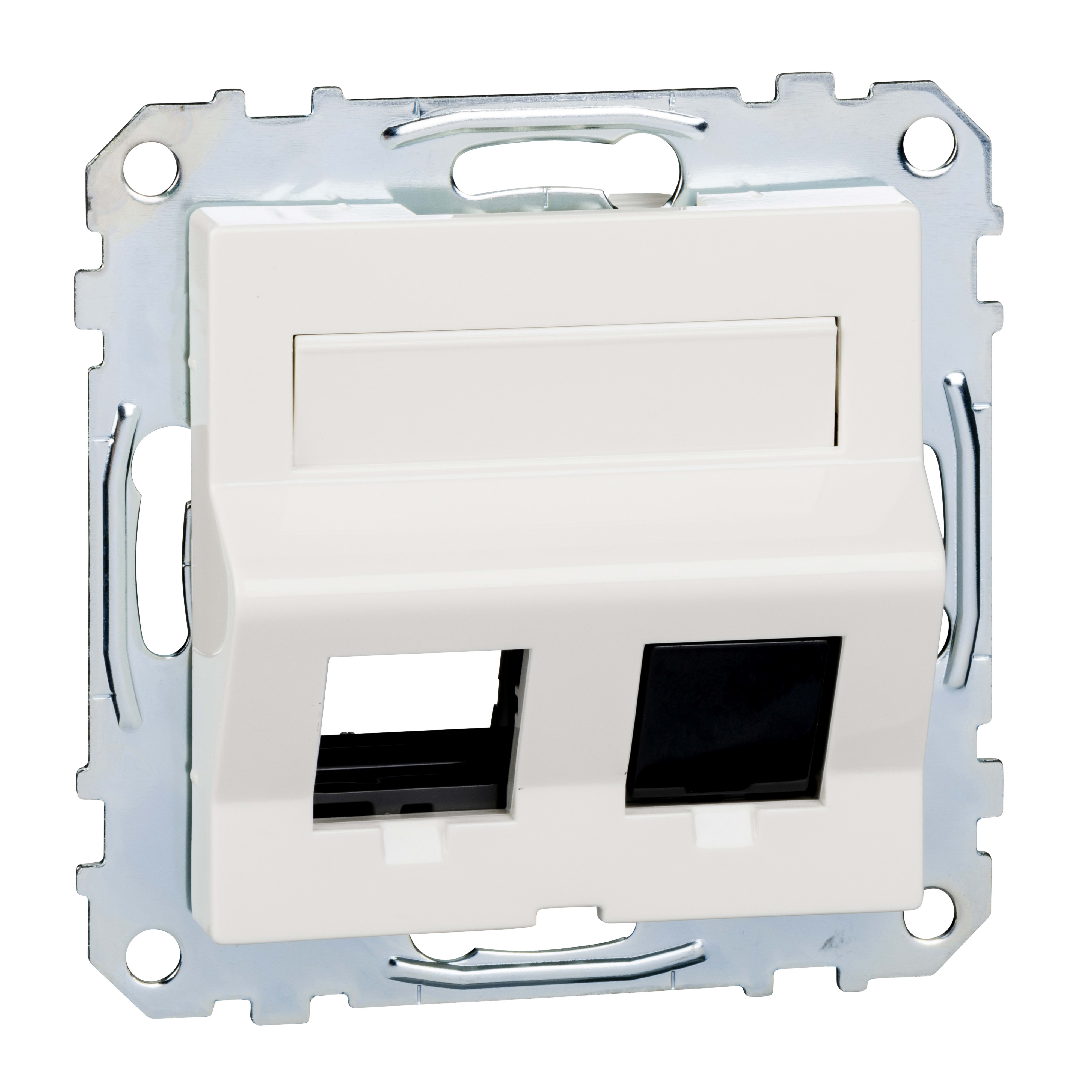 SCHNEIDER ELECTRIC - Placca incl prot lb 2 prese dati bi po