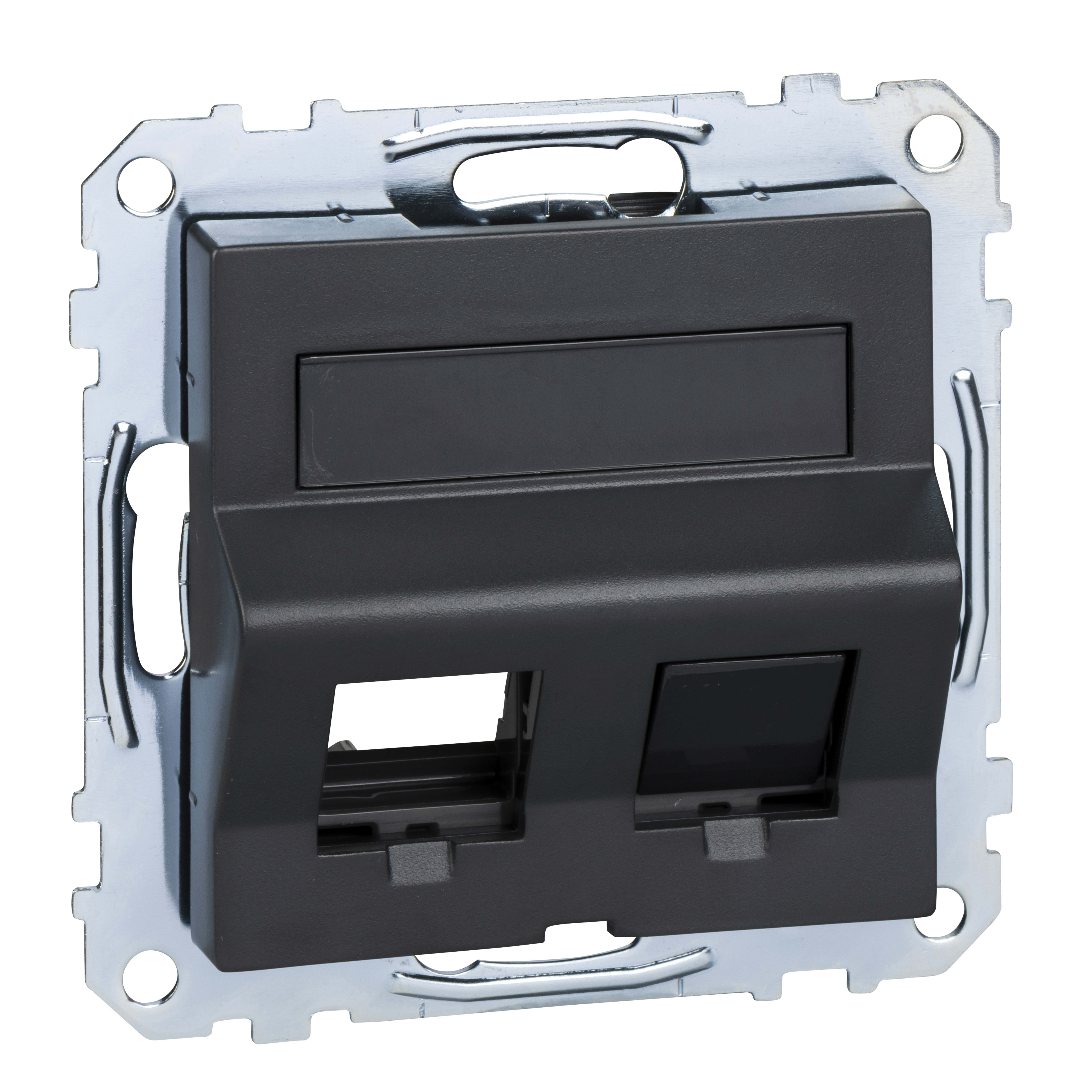 SCHNEIDER ELECTRIC - Placca incl prot lb 2 prese dati antr S