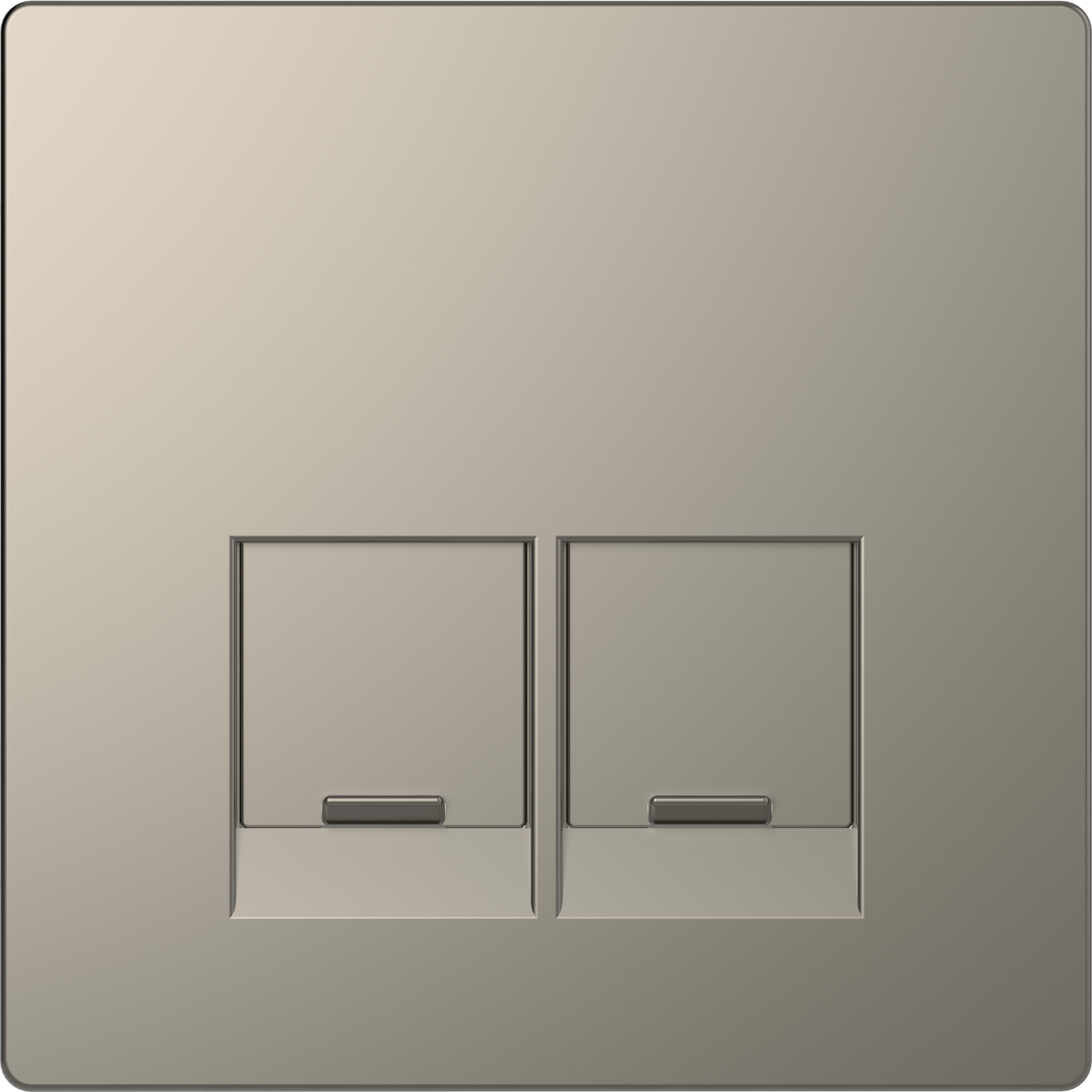 SCHNEIDER ELECTRIC - Piastra, 2 slot, per connettori Schneider Electric, nickel, System Design