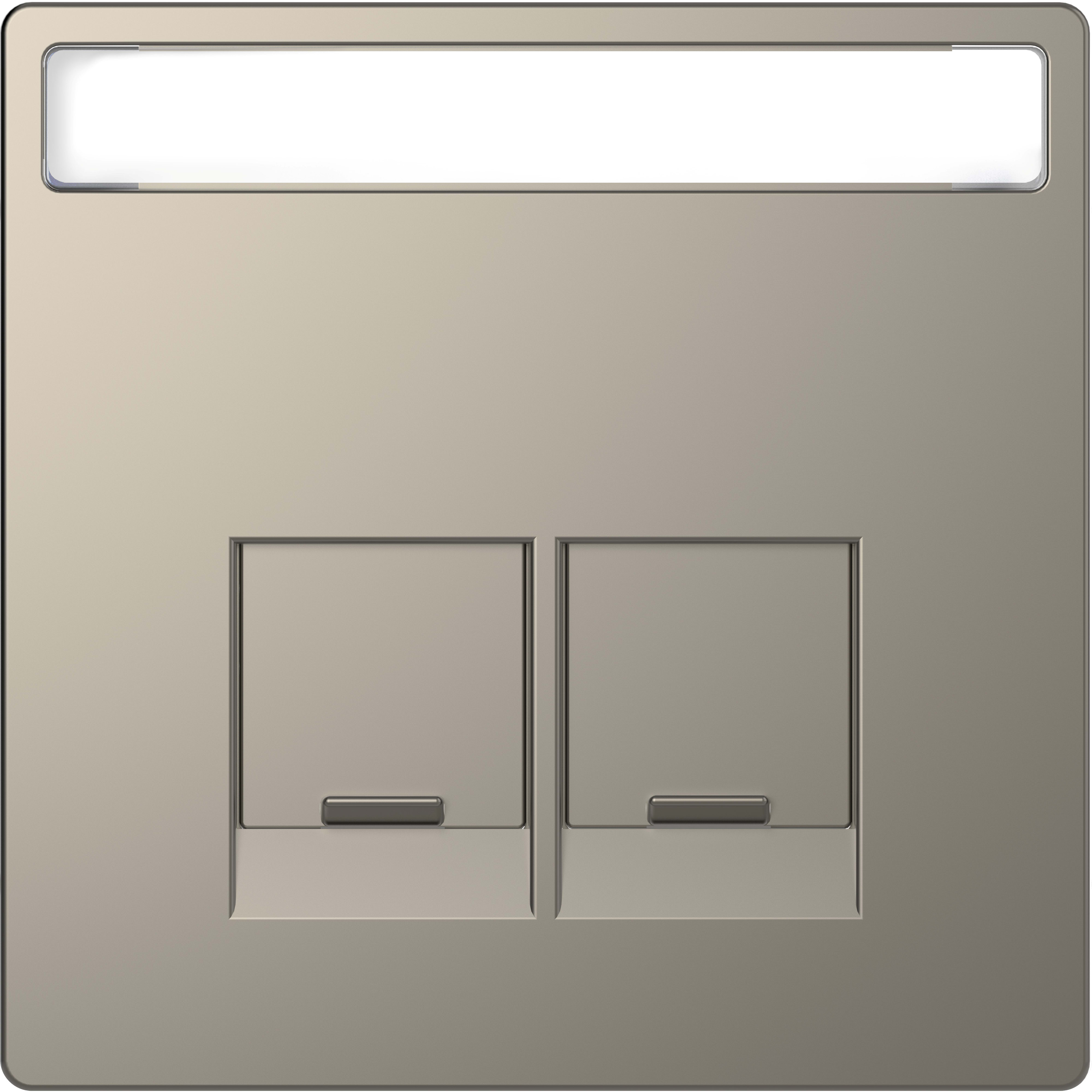 SCHNEIDER ELECTRIC - Piastra con etichetta per Schneider Electric RJ45, nickel, System Design
