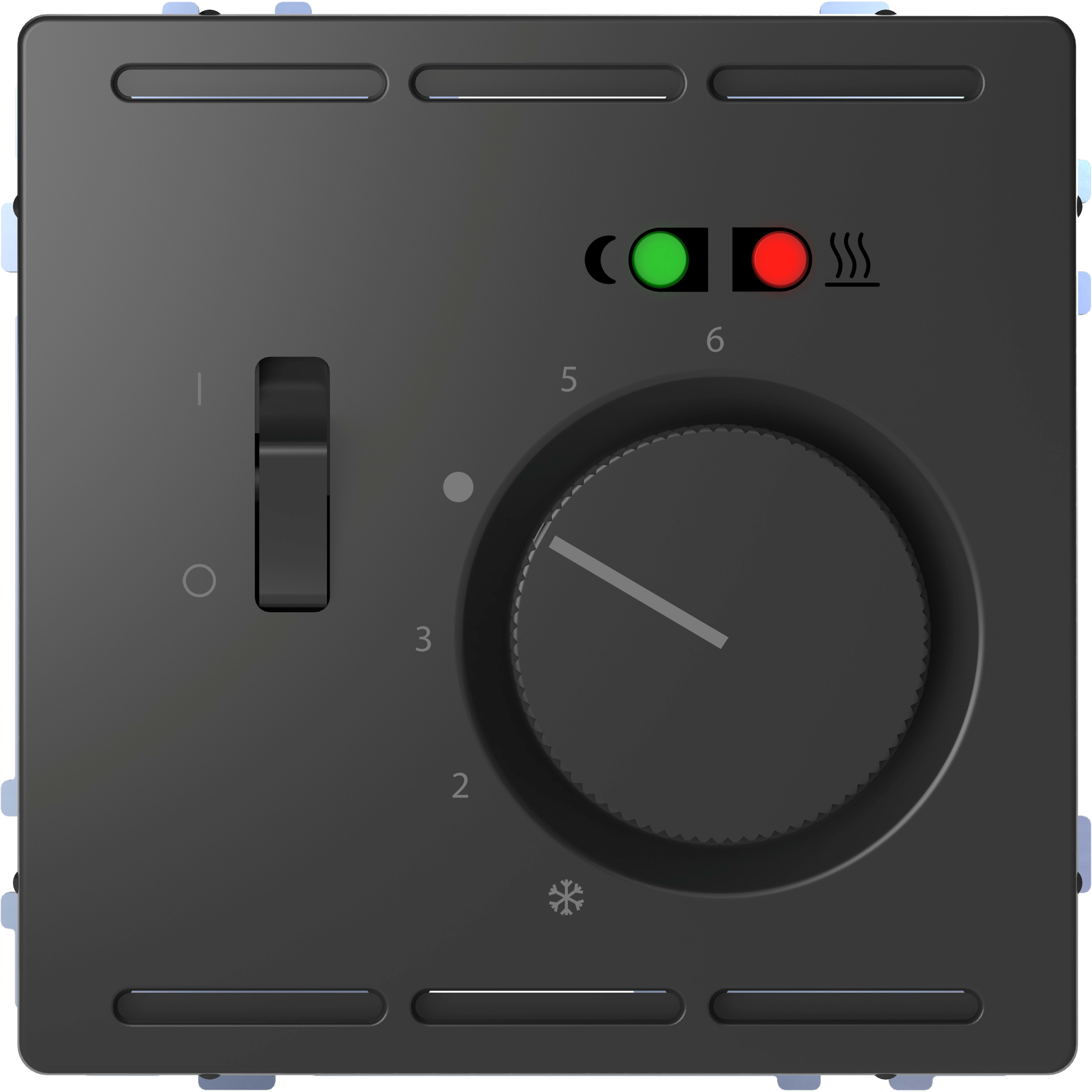 SCHNEIDER ELECTRIC - Termostato 230V con interruttore e piastra centrale, antracite, System Desing