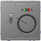 SCHNEIDER ELECTRIC - Termostato 230V con interruttore e piastra centrale, acciaio, System Desing