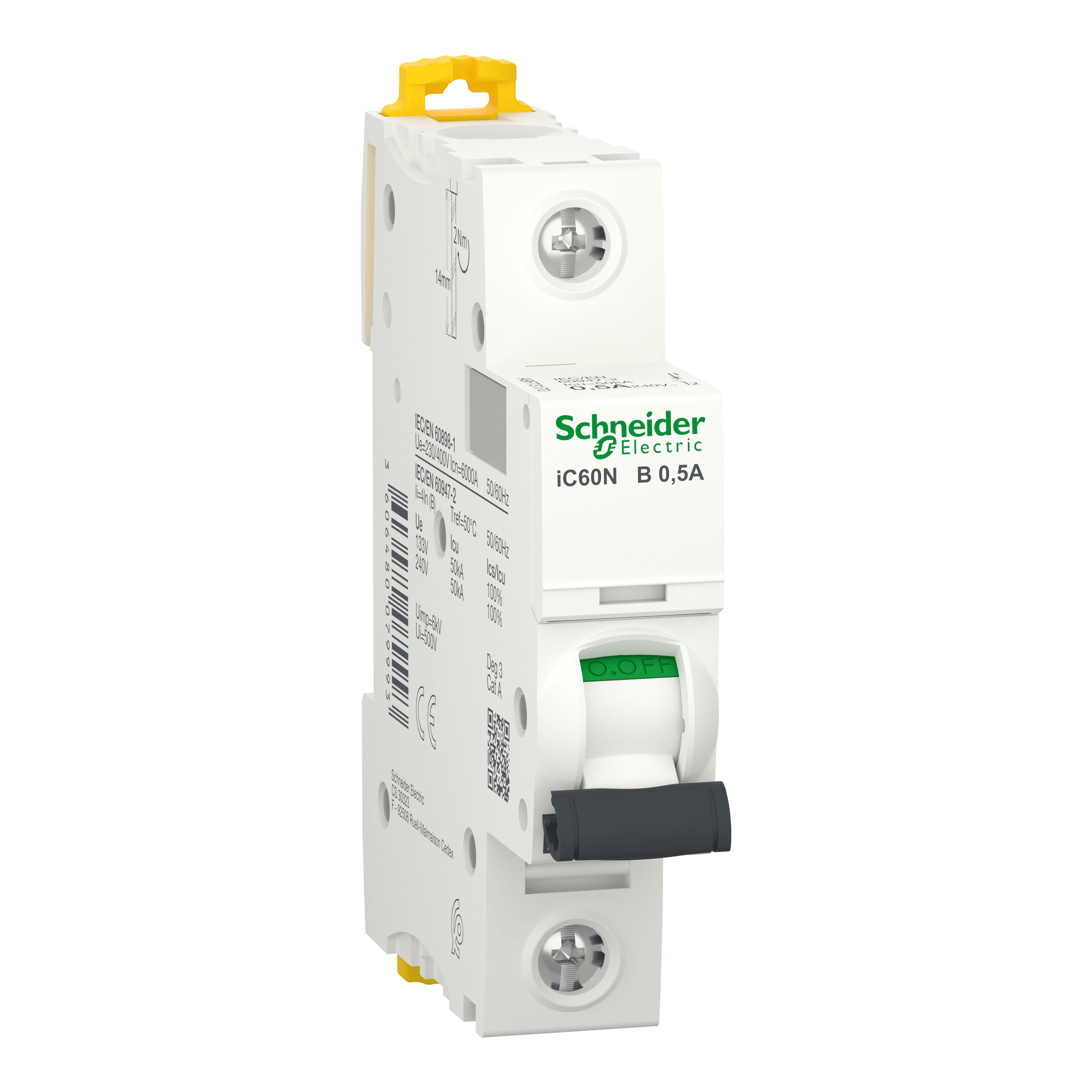 SCHNEIDER ELECTRIC - Interruttore magnetotermico iC60N 1P B 0,5A 6kA