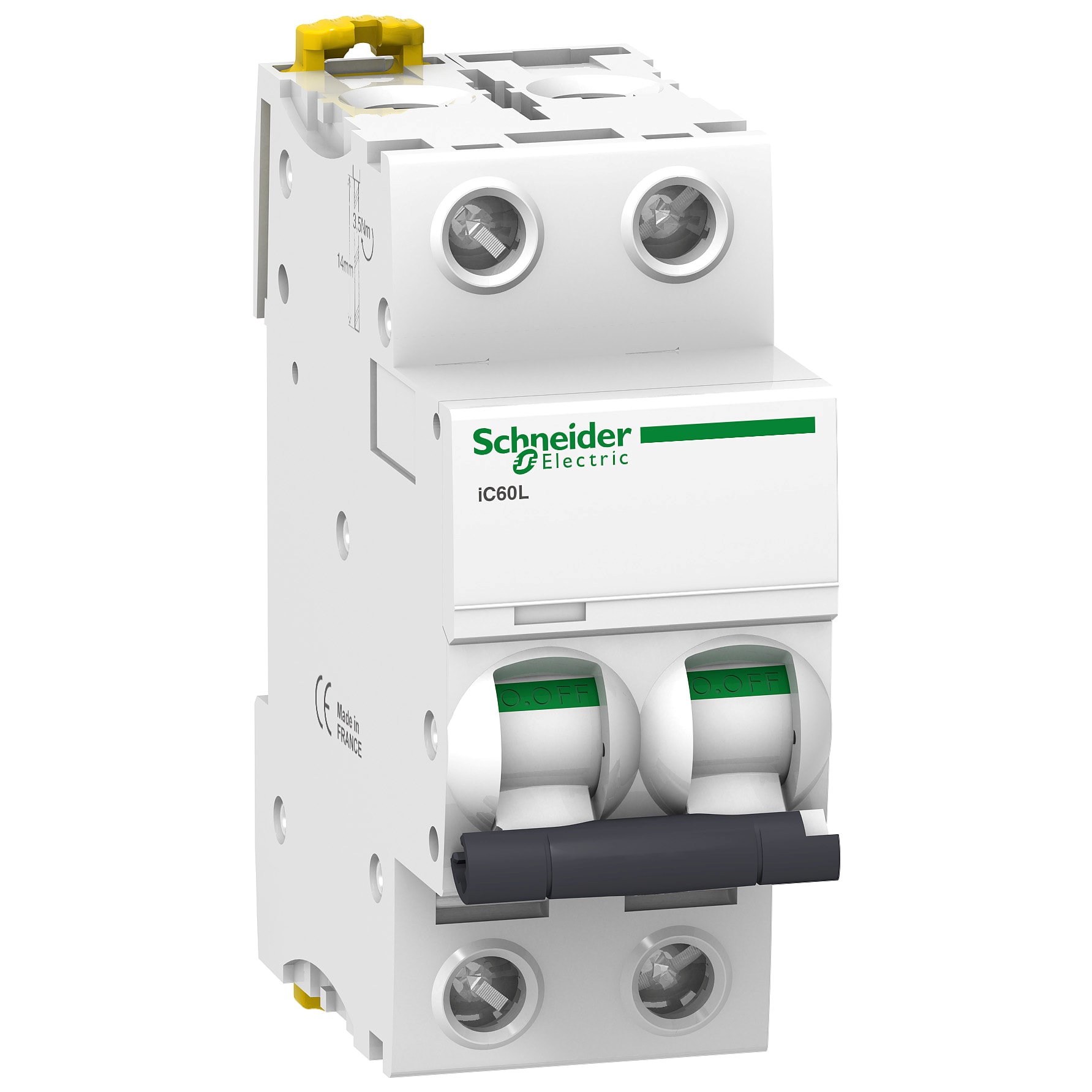 SCHNEIDER ELECTRIC - Interruttore magnetotermico iC60L 2P Z 0,5A 15000A