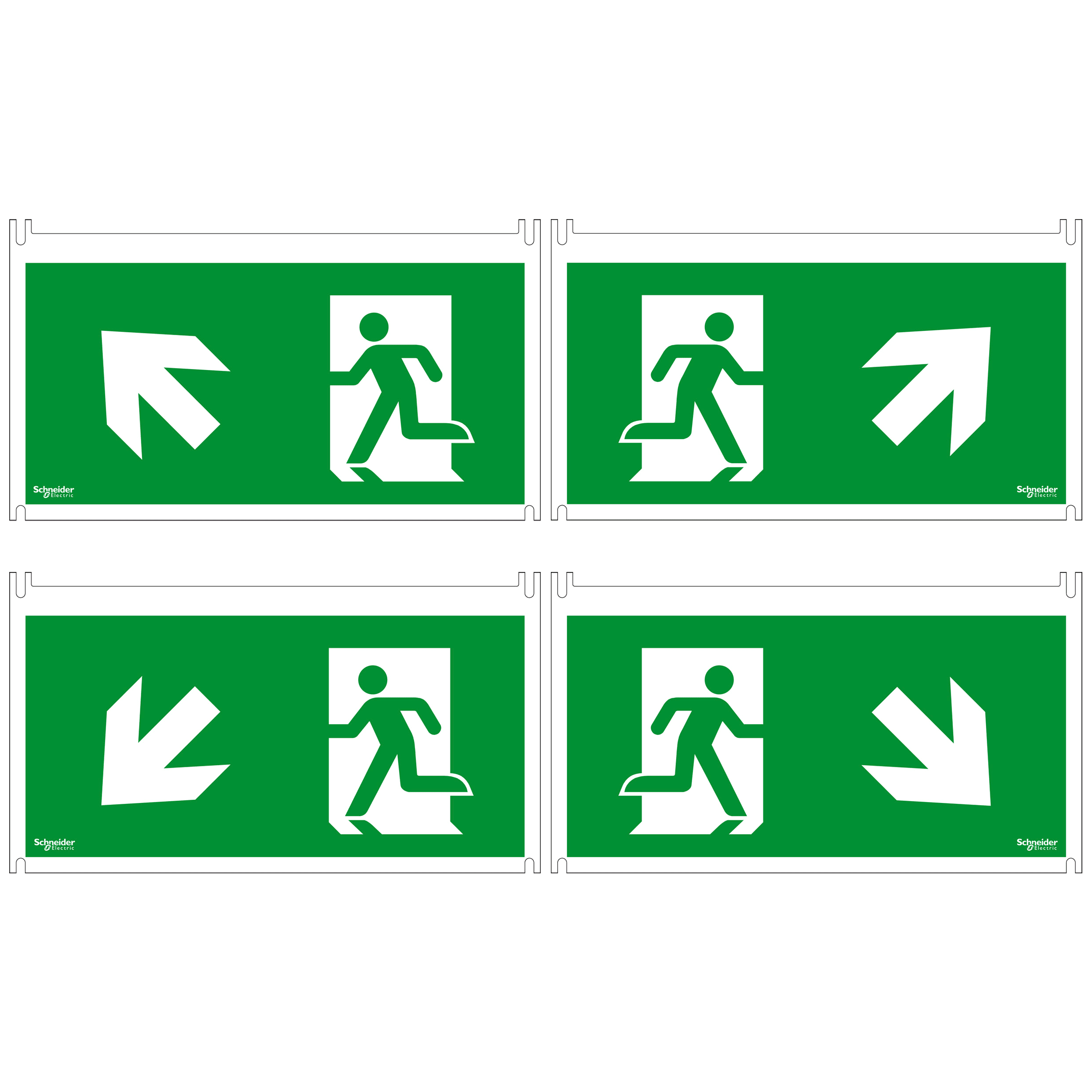 SCHNEIDER ELECTRIC - 4 Schermi 45 gradi per Kit Vetrosignal Exiway Smartled, 30m, Accessorio di Segnalazione