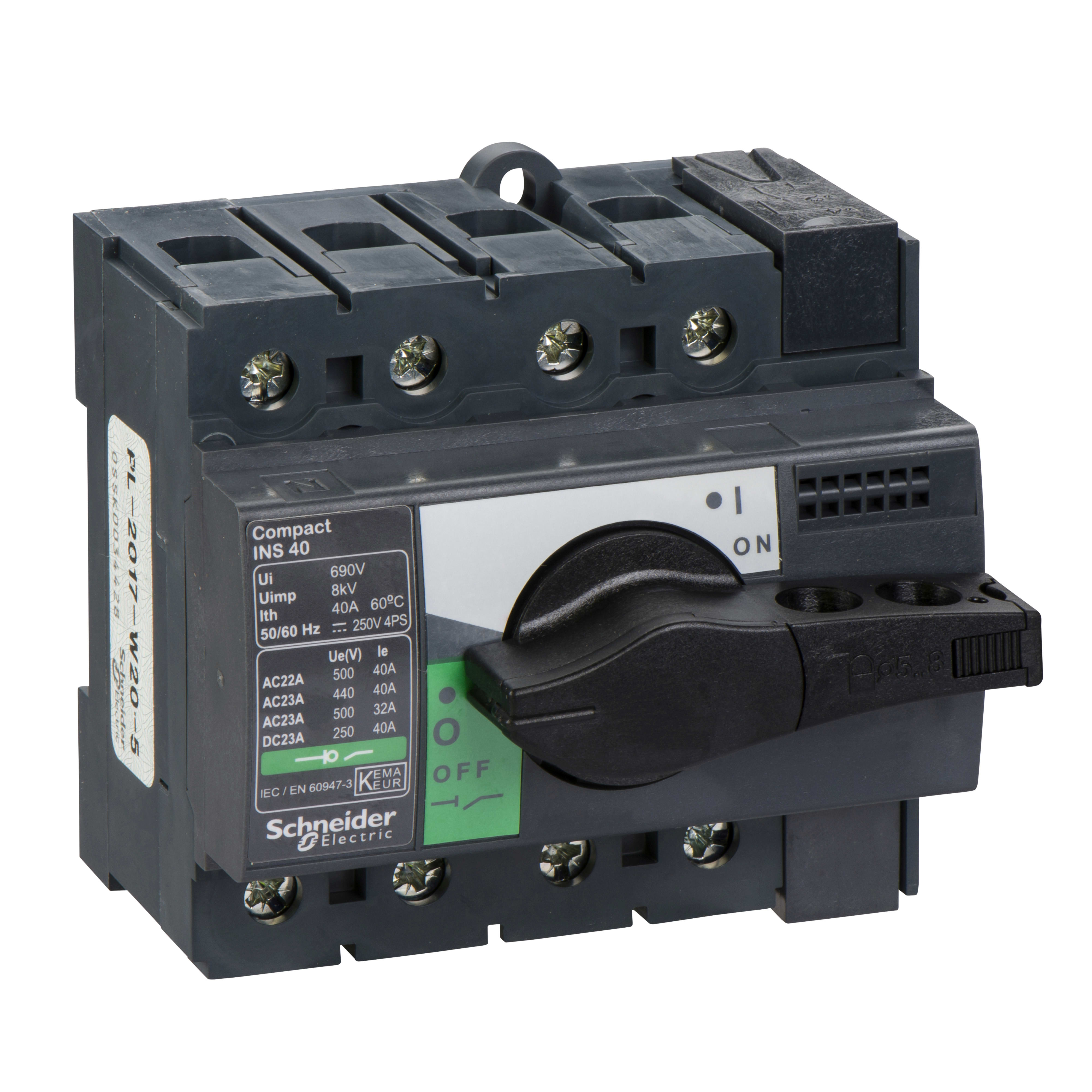 SCHNEIDER ELECTRIC - INS40 4P MANOPOLA NERA