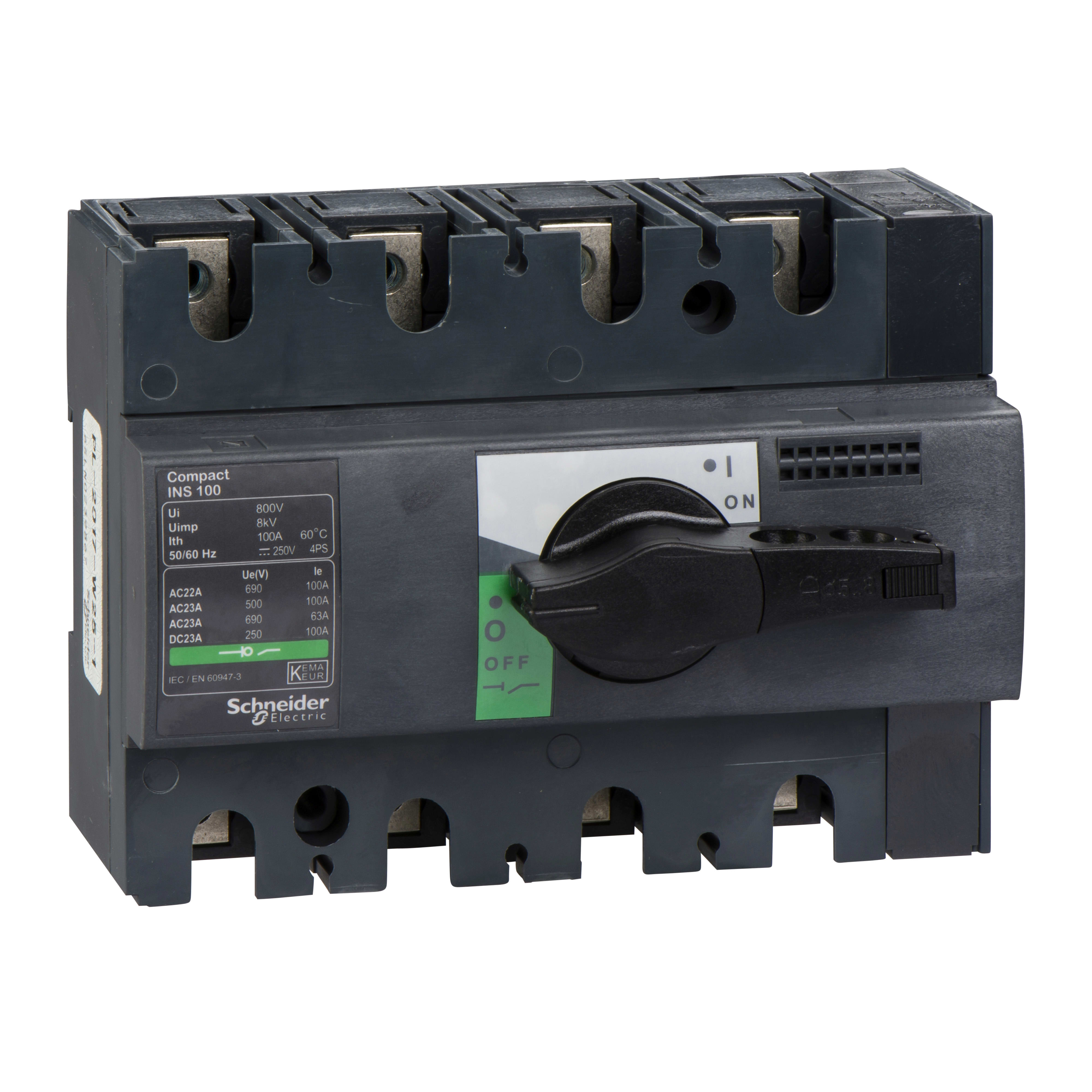SCHNEIDER ELECTRIC - INS100 4P MANOPOLA NERA
