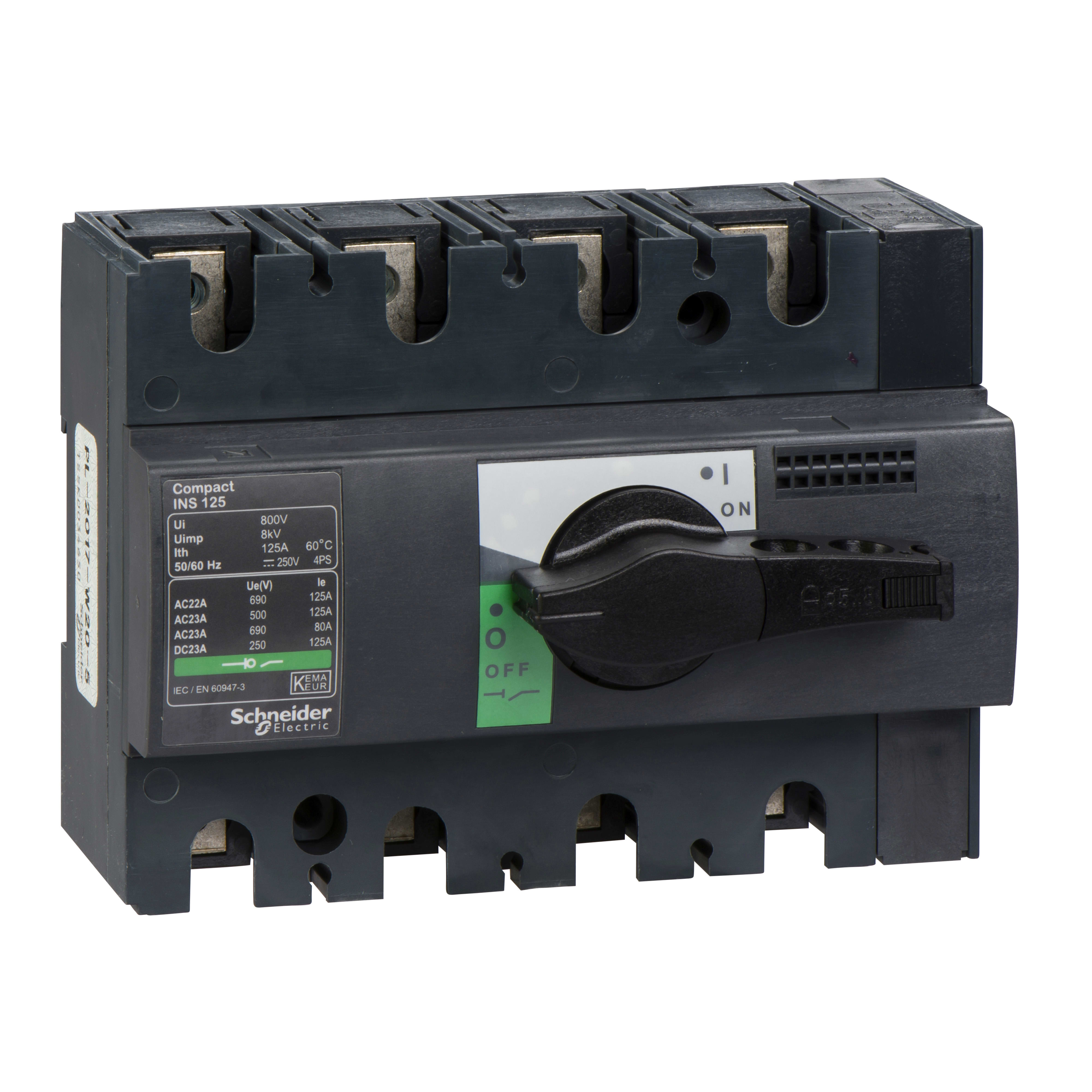 SCHNEIDER ELECTRIC - INS125 4P MANOPOLA NERA