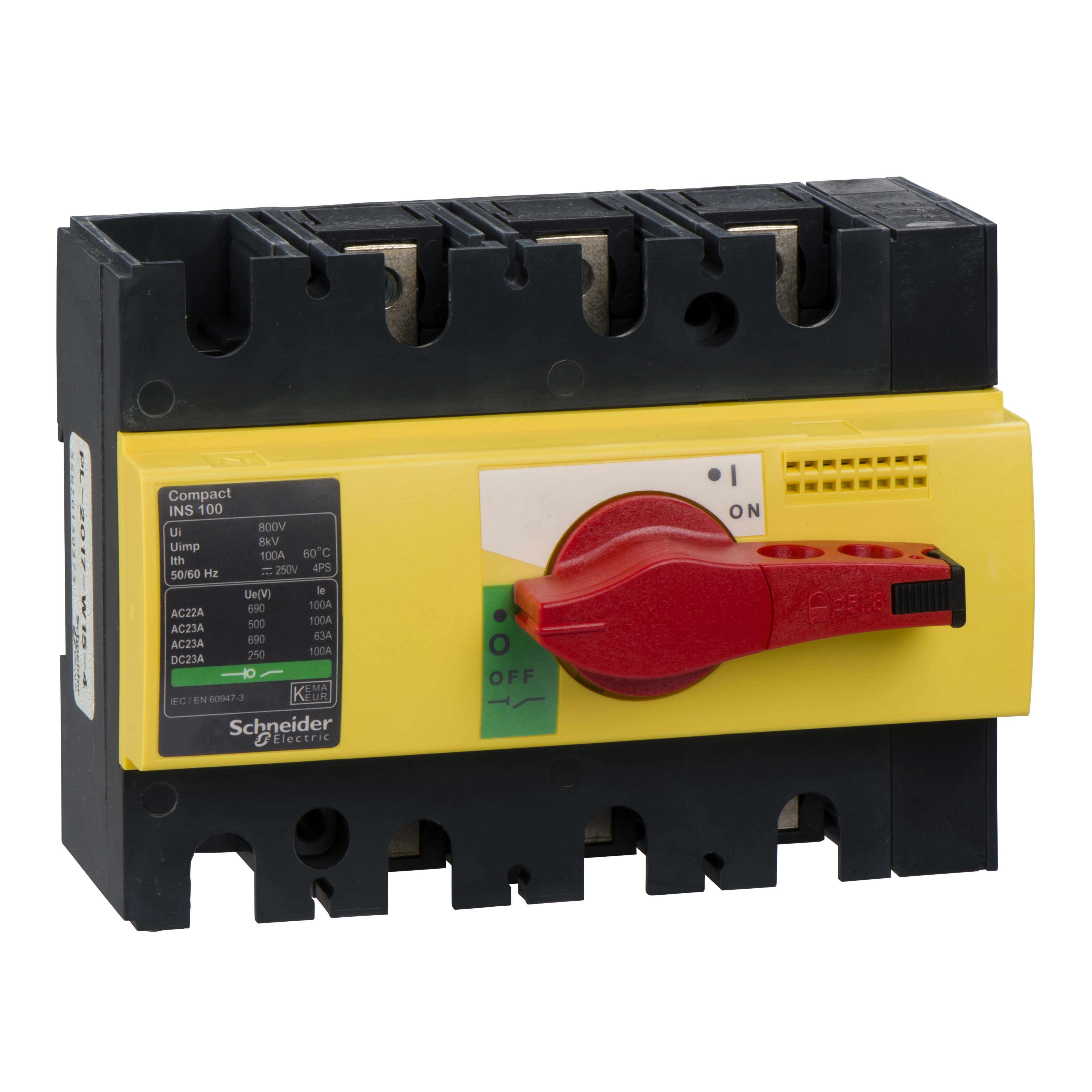 SCHNEIDER ELECTRIC - INS100 3P MANOPOLA ROSSA
