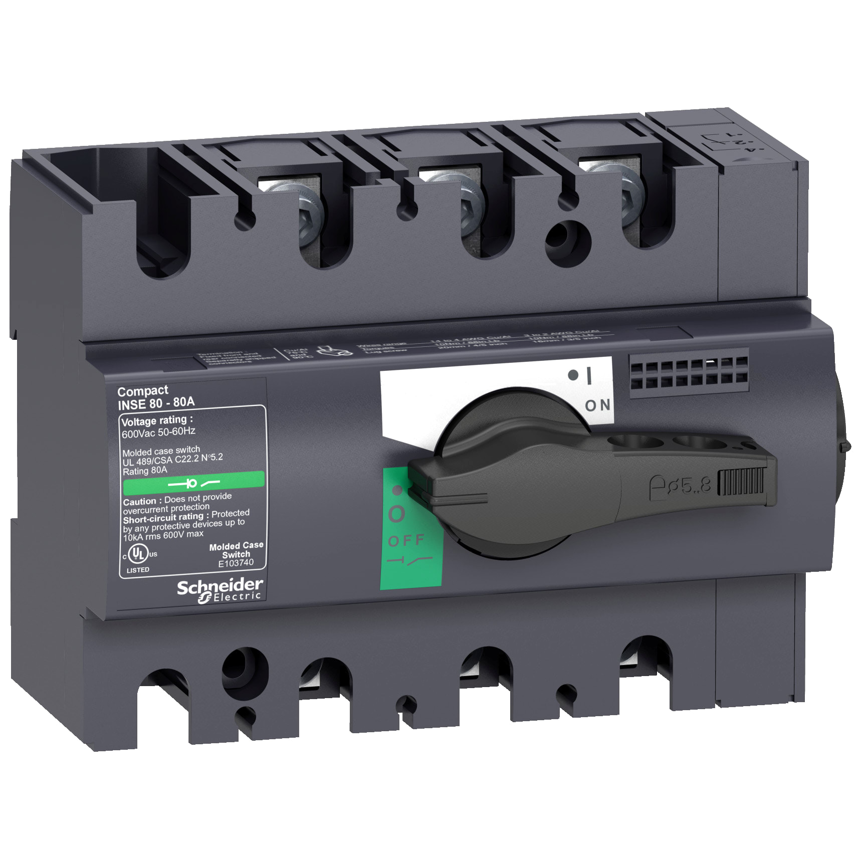 SCHNEIDER ELECTRIC - INSE80 80A 3P MANOPOLA NERA